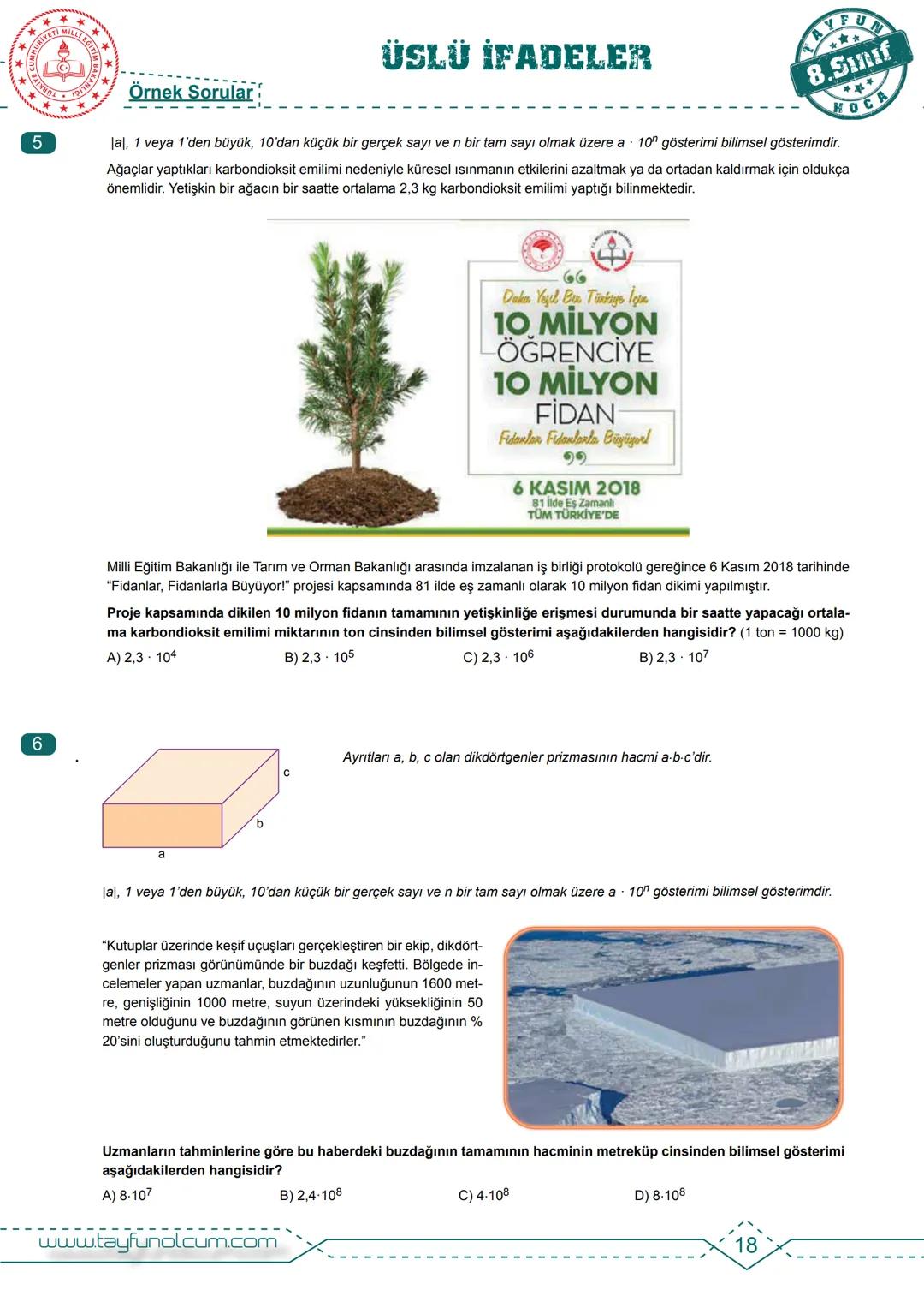 M.8.1.2.1. Tam sayıların, tam sayı kuvvetlerini hesaplar.
BDS
Bireysel Ders Föyü
# ÜSLÜ İFADELER
Tam Sayıların Kuvveti
$2^n = 2.2.2.....