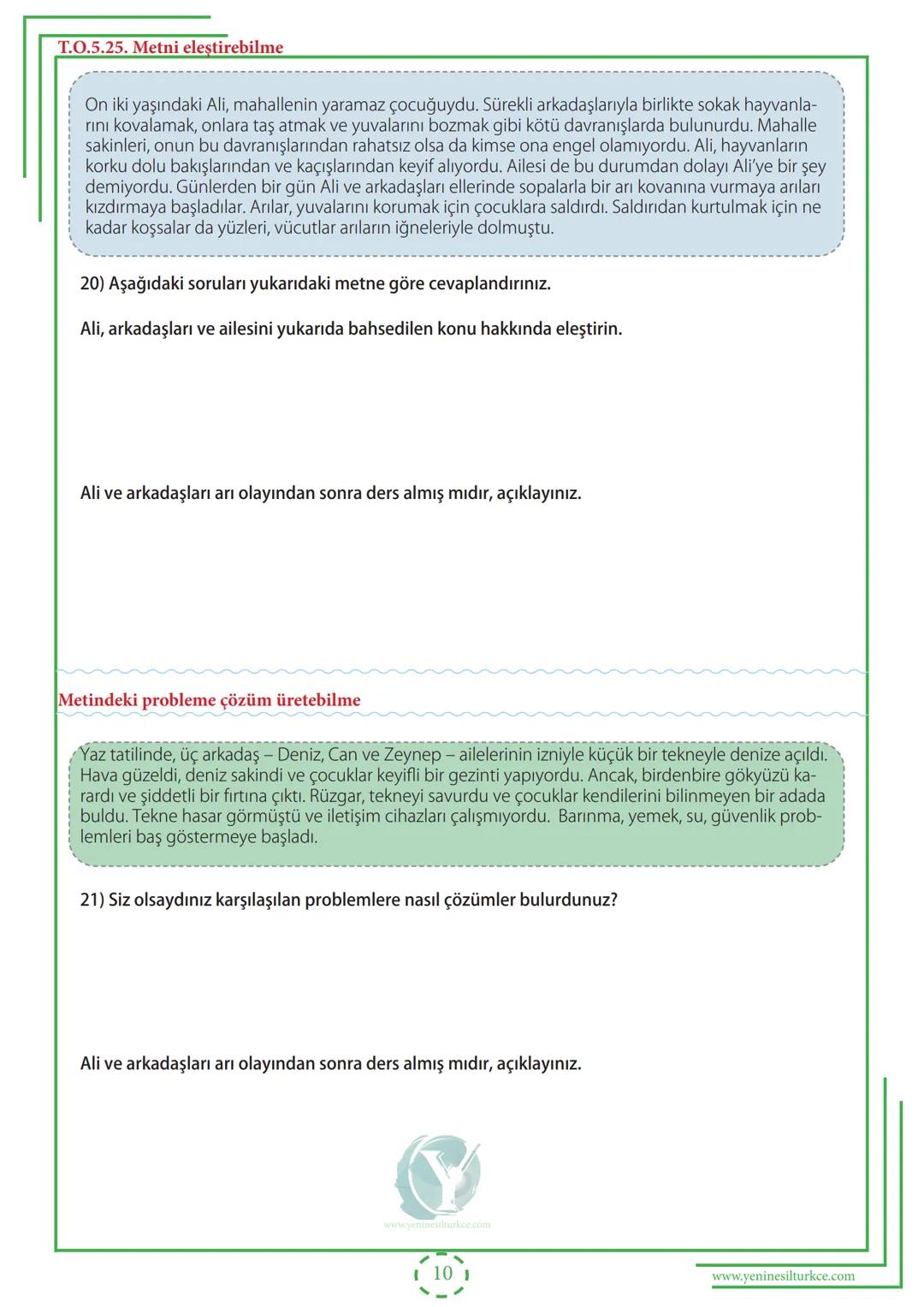 2024-2025
EĞİTİM-ÖĞRETİM YILI
5.SINIF 2.DÖNEM 1.YAZILI
HAZIRLIK
ÇALIŞMA FASİKÜLÜ
YENİ MAARİF
MODEL
(Yunus YÜCEL)
www.yeninesilturkce.com
ta
