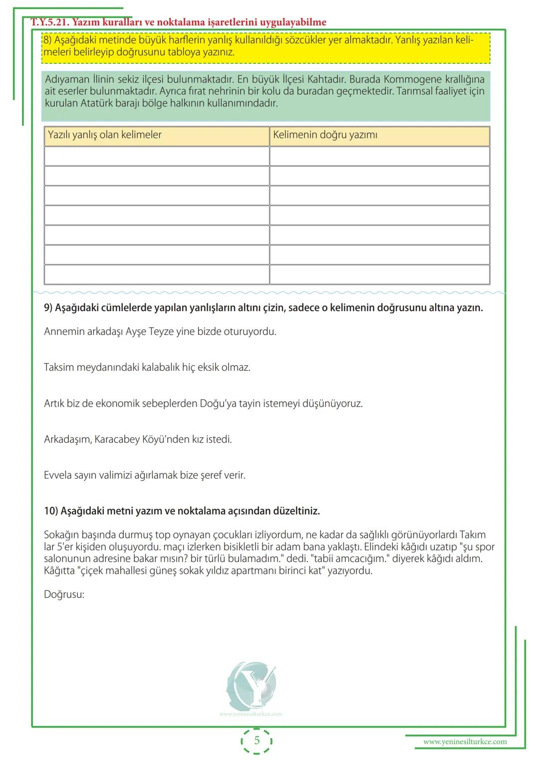 2024-2025
EĞİTİM-ÖĞRETİM YILI
5.SINIF 2.DÖNEM 1.YAZILI
HAZIRLIK
ÇALIŞMA FASİKÜLÜ
YENİ MAARİF
MODEL
(Yunus YÜCEL)
www.yeninesilturkce.com
ta