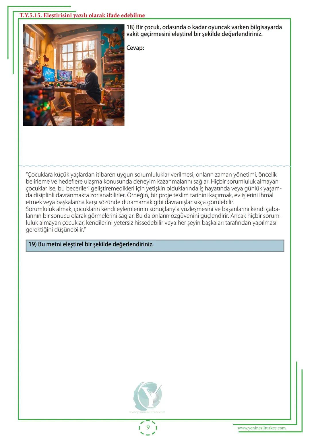 2024-2025
EĞİTİM-ÖĞRETİM YILI
5.SINIF 2.DÖNEM 1.YAZILI
HAZIRLIK
ÇALIŞMA FASİKÜLÜ
YENİ MAARİF
MODEL
(Yunus YÜCEL)
www.yeninesilturkce.com
ta