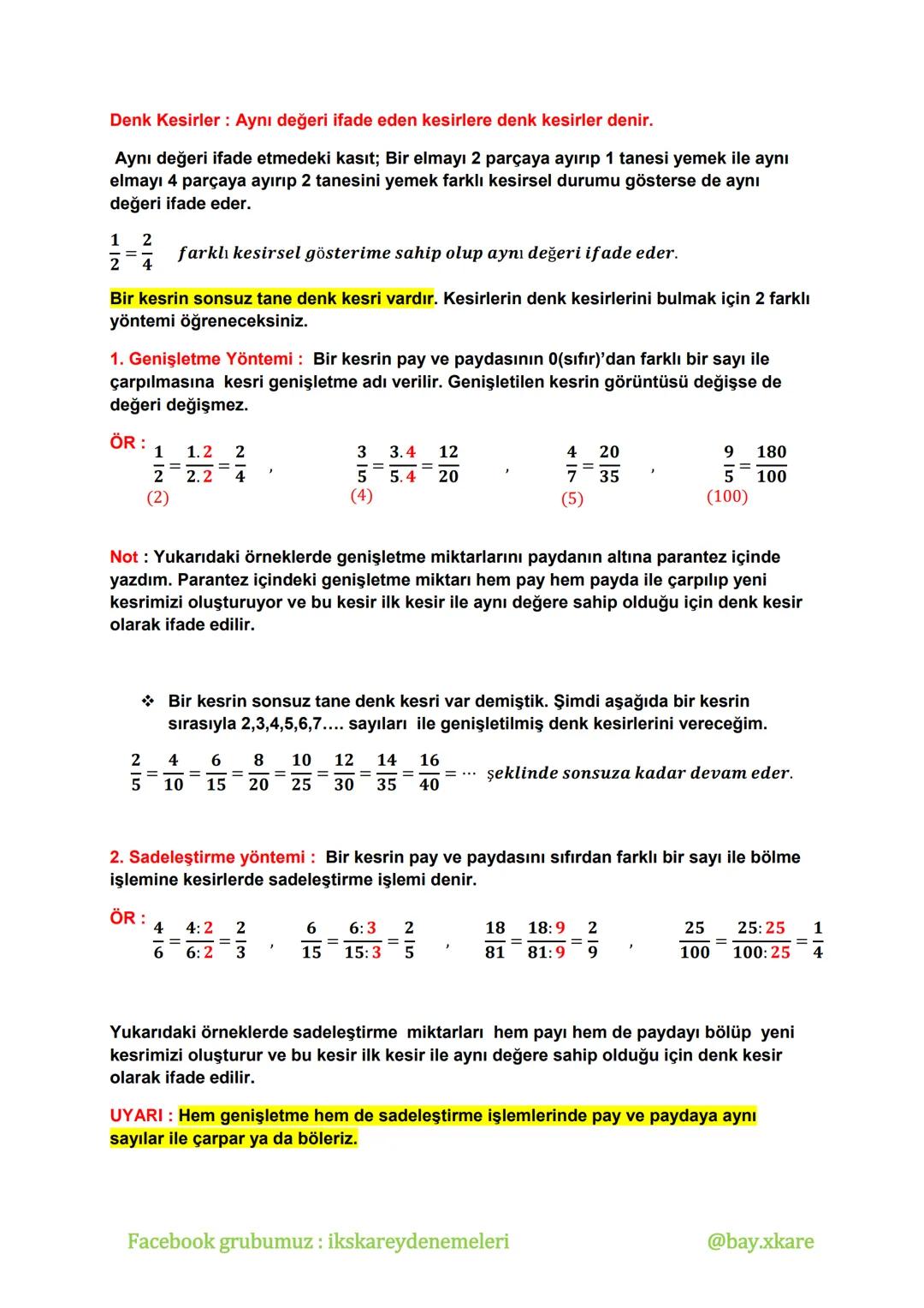 --- OCR Start ---
KESİRLER
$\frac{a}{b}$
Tanım: Bir bütünün eş parçalarını gösteren, şeklinde yazılan ifadelere kesir denir.
Kesirleri göste