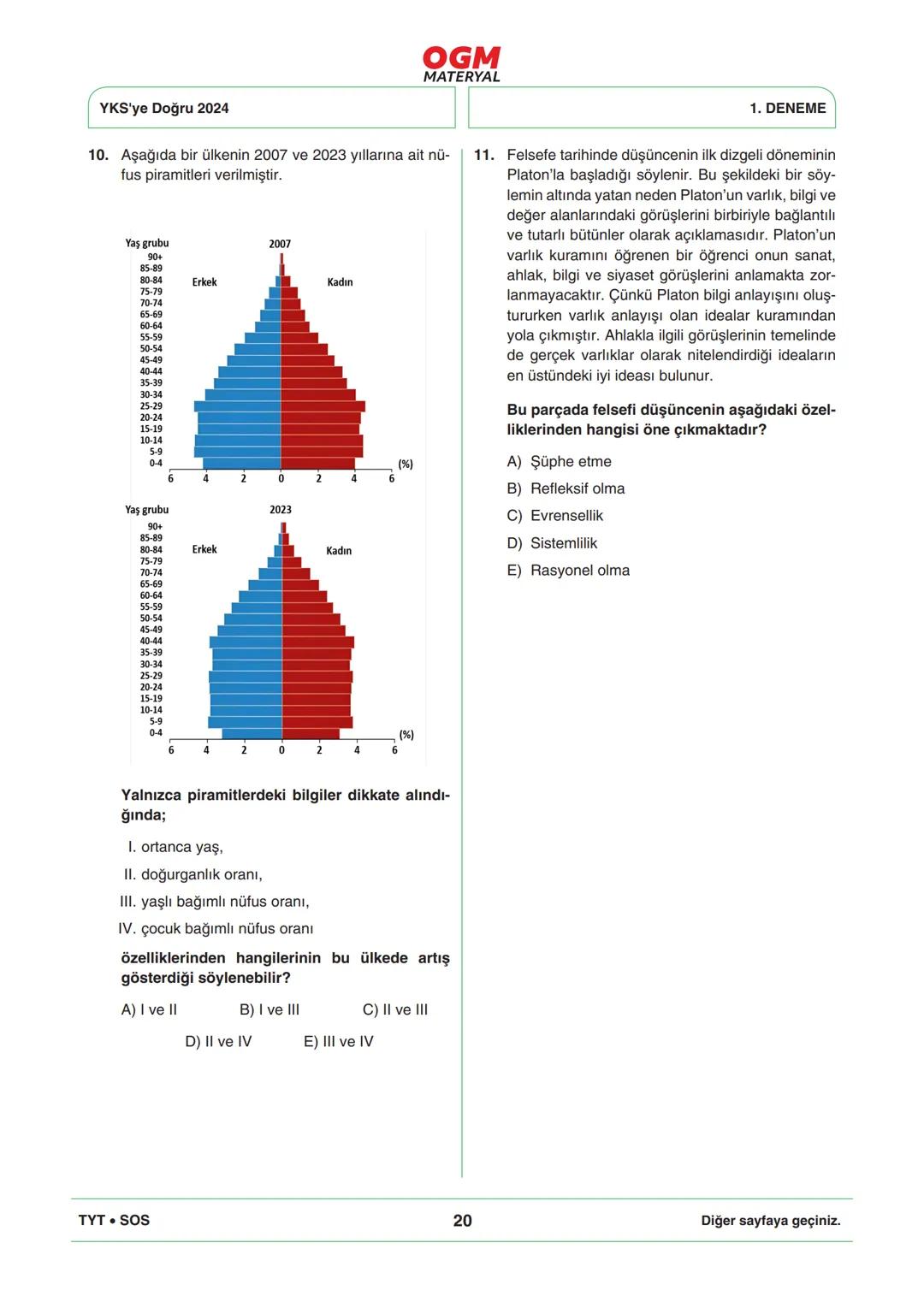 *
***
*
T.C. MİLLÎ EĞİTİM BAKANLIĞI
ORTAÖĞRETİM GENEL MÜDÜRLÜĞÜ
TYT
YKS'YE DOĞRU 2024
Türkiye Geneli Çevrim İçi YKS Denemesi
25-28 Mayıs 202