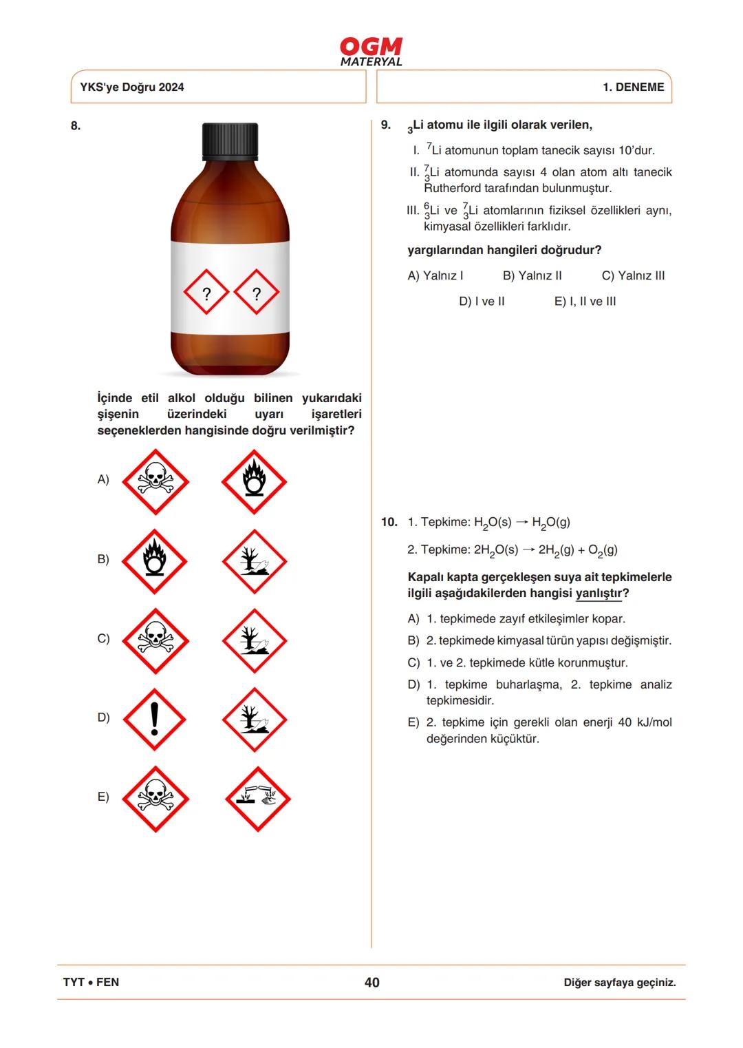 *
***
*
T.C. MİLLÎ EĞİTİM BAKANLIĞI
ORTAÖĞRETİM GENEL MÜDÜRLÜĞÜ
TYT
YKS'YE DOĞRU 2024
Türkiye Geneli Çevrim İçi YKS Denemesi
25-28 Mayıs 202