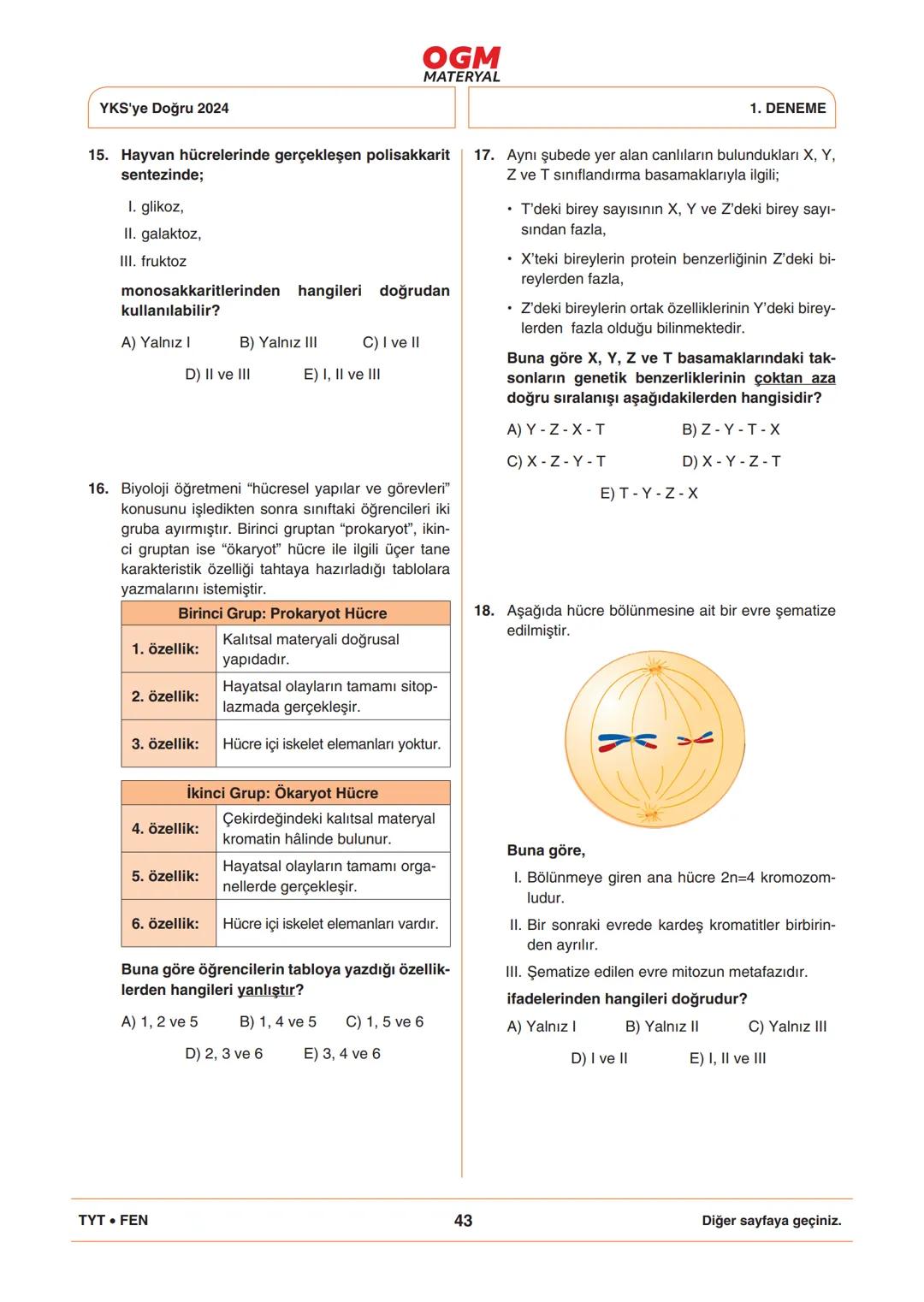 *
***
*
T.C. MİLLÎ EĞİTİM BAKANLIĞI
ORTAÖĞRETİM GENEL MÜDÜRLÜĞÜ
TYT
YKS'YE DOĞRU 2024
Türkiye Geneli Çevrim İçi YKS Denemesi
25-28 Mayıs 202