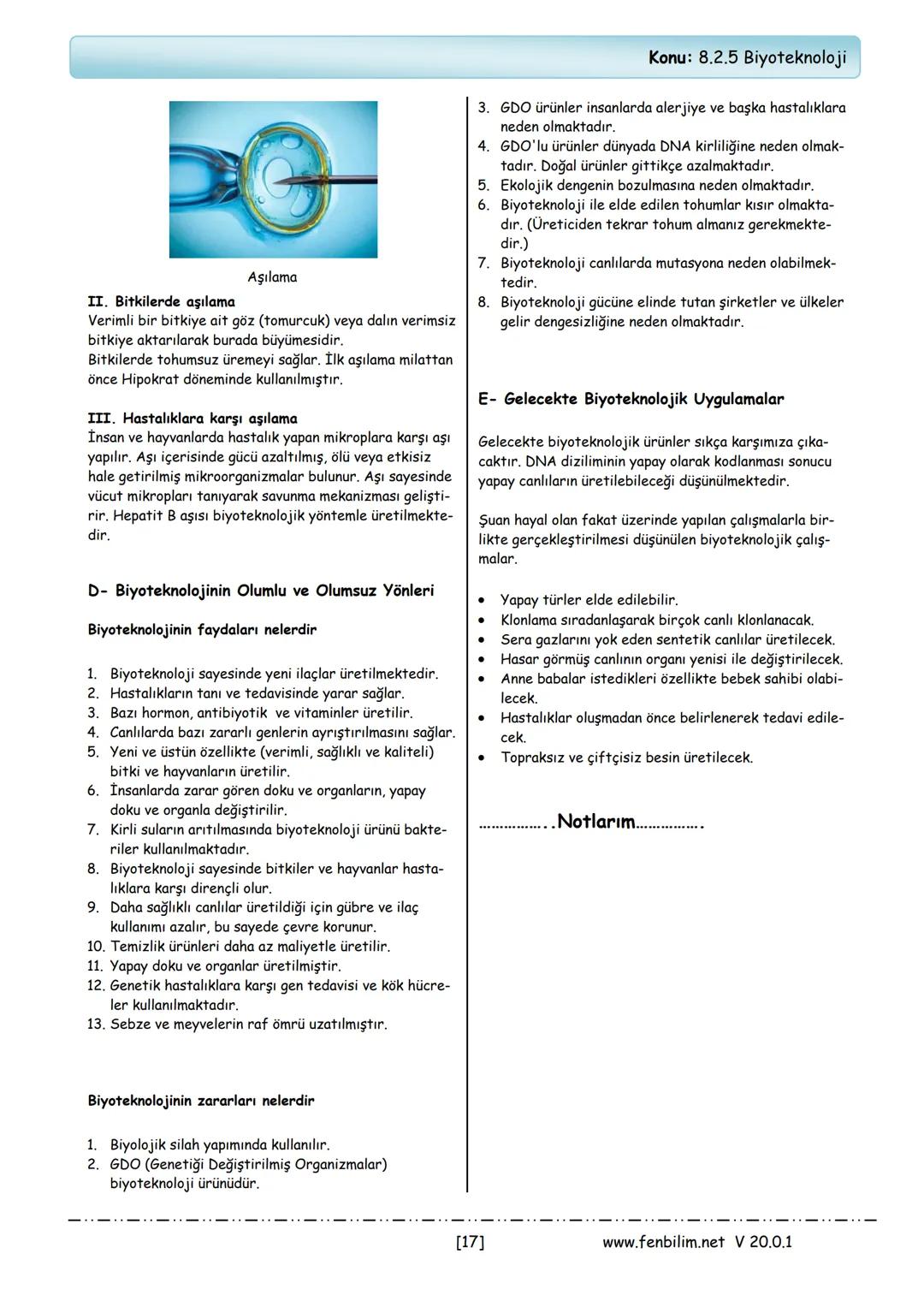 # 8.Sınıf Fen Bilimleri
## Ders Notları
Barış ZEREN
Fen Bilimleri Öğretmeni
www.fenbilim.net V 20.0.1 # 1.Ünite: Mevsimler ve İklim
Konu