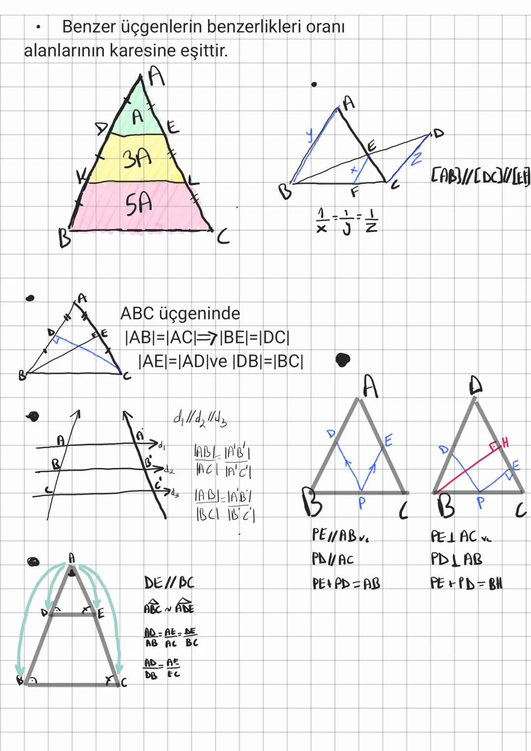 # BENZERLIK
B
A
C
$ABC \sim DEF$ ise, benzerlik oranı $k$ olmak üzere
I) $k = \frac{ha}{hd} = \frac{na}{nb} = \frac{Va}{Vd} = \frac{C(ABC
