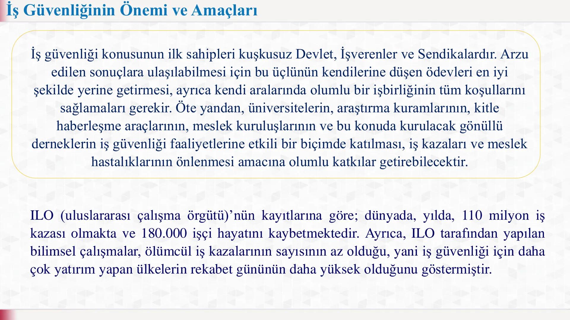 "
İş Sağlığı ve Güvenliği
(1. hafta)
İş Güvenliğinin Önemi ve Amaçları
"
INCAN ÜNİVERS
YÜKSEKOKULU # İş Güvenliğinin Önemi ve Amaçları
İş