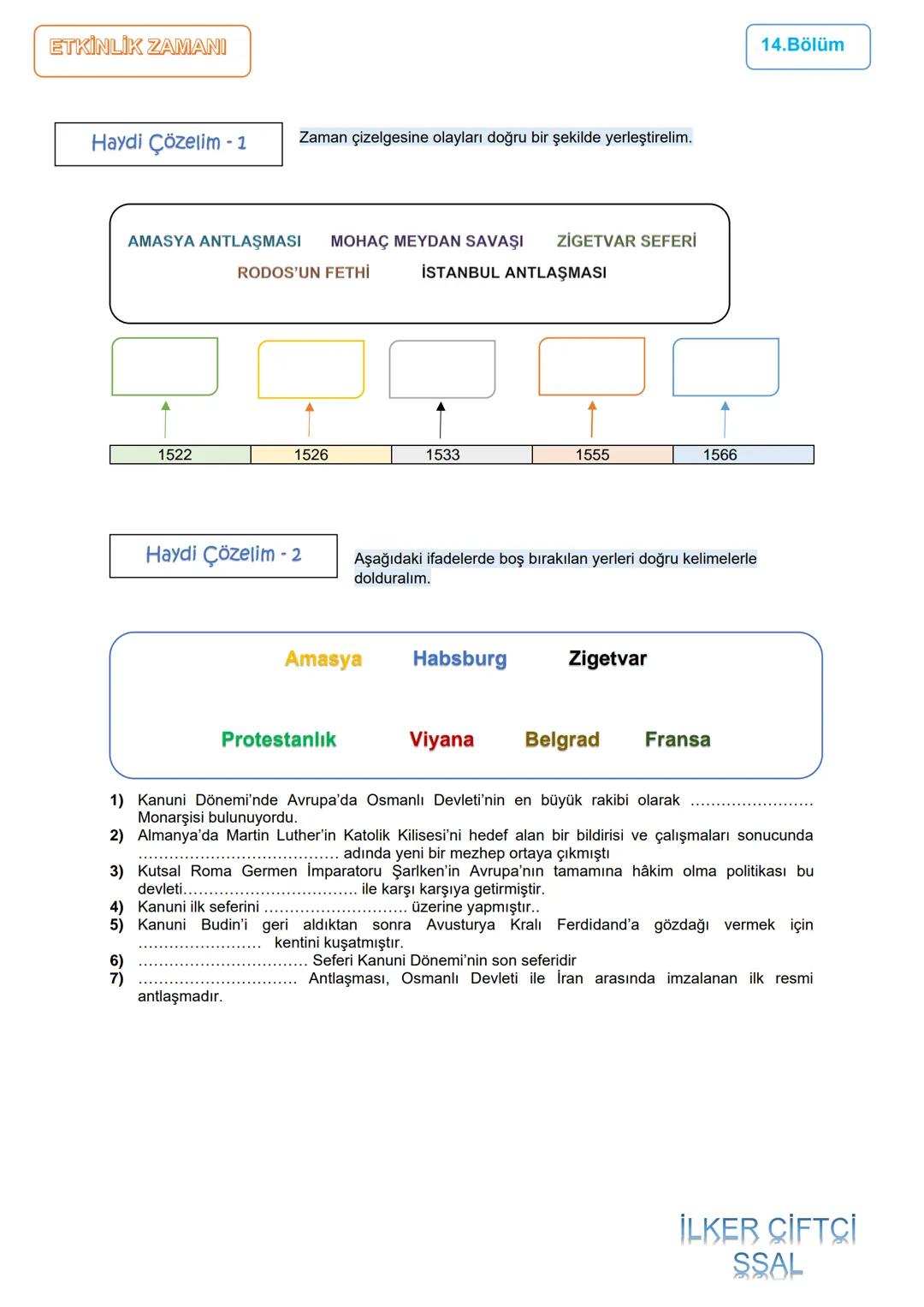 12.BÖLÜM
5.ÜNİTE: DÜNYA GÜCÜ OSMANLI (1453-1595)
1453-1520 Yılları Arası Osmanlı Siyasi Faaliyetleri/ İstanbul'un Fethi
Ünite Kazanımları
10