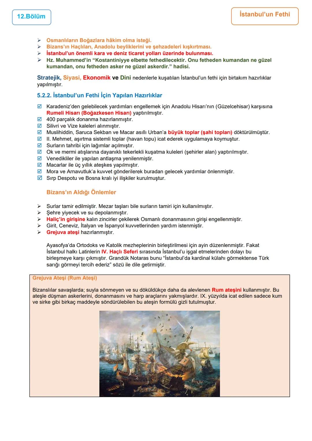 12.BÖLÜM
5.ÜNİTE: DÜNYA GÜCÜ OSMANLI (1453-1595)
1453-1520 Yılları Arası Osmanlı Siyasi Faaliyetleri/ İstanbul'un Fethi
Ünite Kazanımları
10