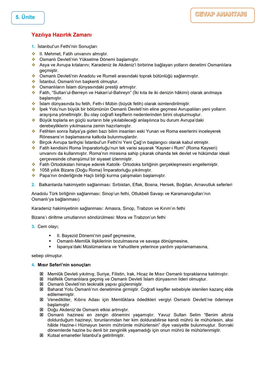 12.BÖLÜM
5.ÜNİTE: DÜNYA GÜCÜ OSMANLI (1453-1595)
1453-1520 Yılları Arası Osmanlı Siyasi Faaliyetleri/ İstanbul'un Fethi
Ünite Kazanımları
10