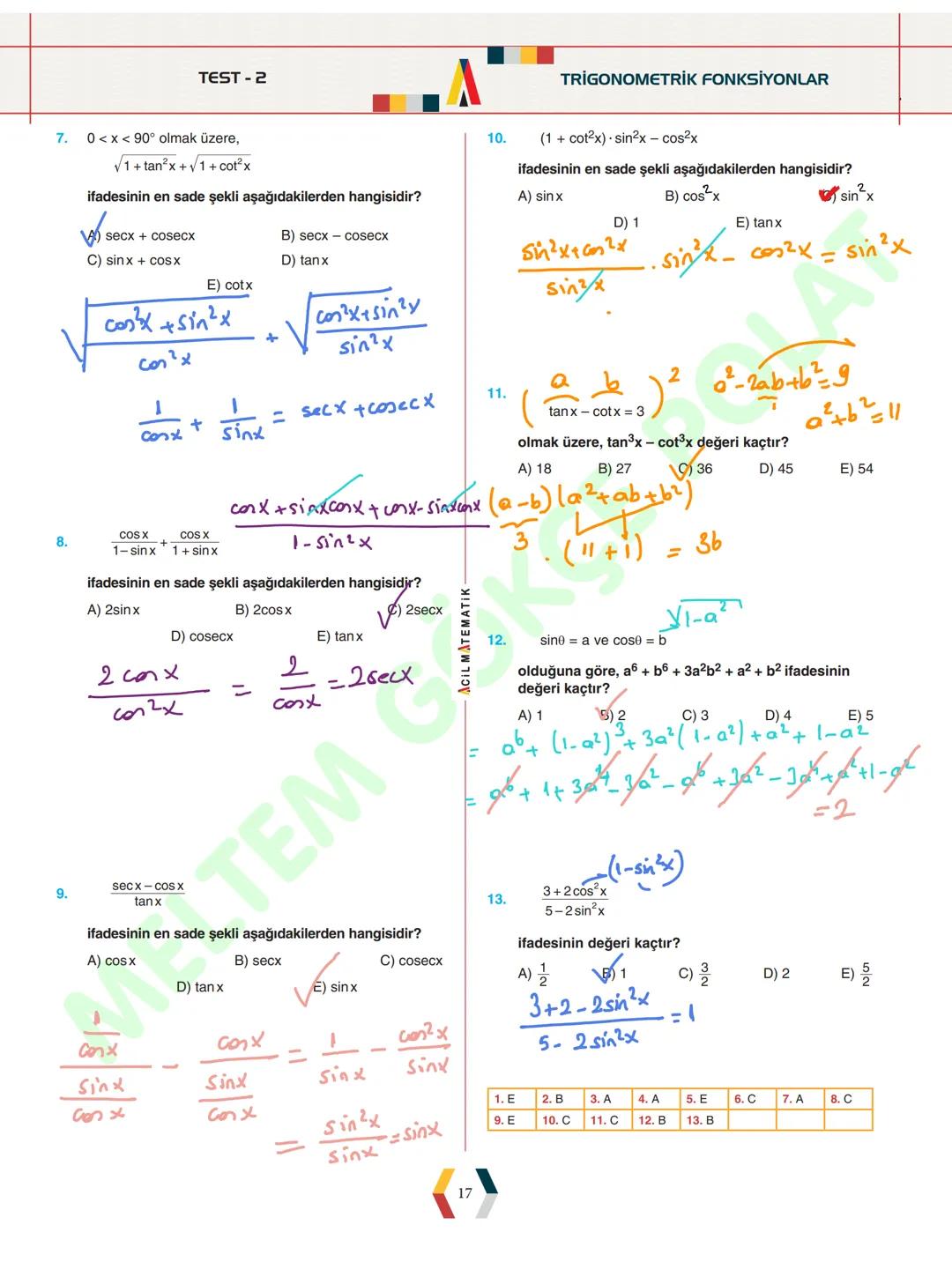 - ÜNİTE 1 -
# TRİGONOMETRİ
* Yönlü Açılar
* Açı Ölçü Birimleri
* Trigonometrik Fonksiyonlar
* Kosinüs Teoremi
* Sinüs Teoremi
* Trigonomet