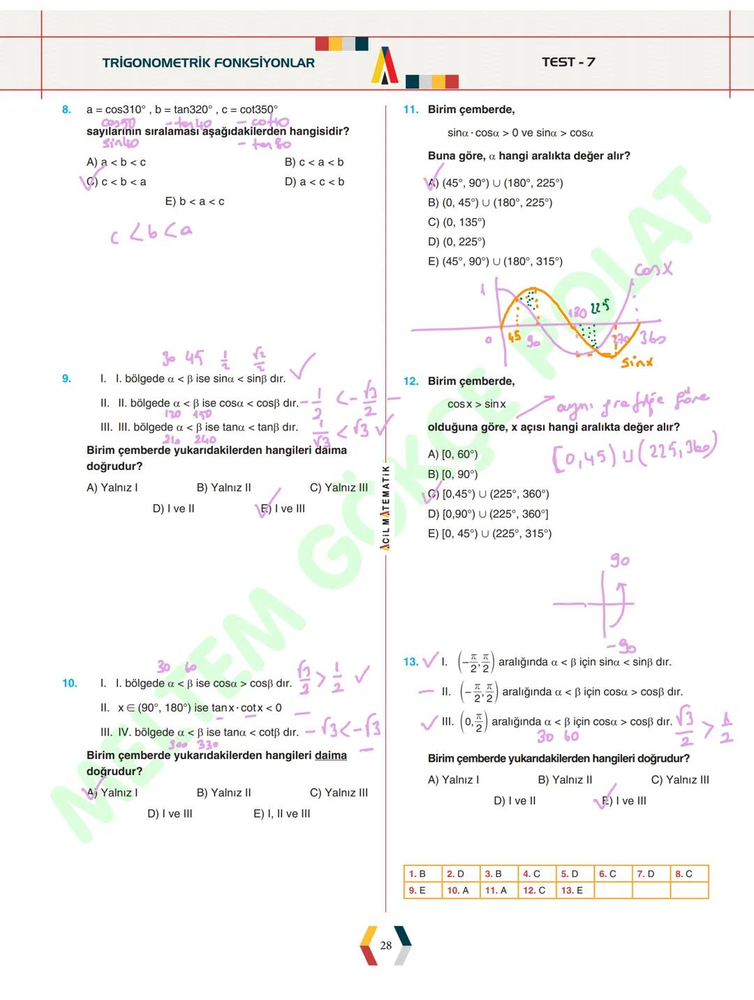 - ÜNİTE 1 -
# TRİGONOMETRİ
* Yönlü Açılar
* Açı Ölçü Birimleri
* Trigonometrik Fonksiyonlar
* Kosinüs Teoremi
* Sinüs Teoremi
* Trigonomet