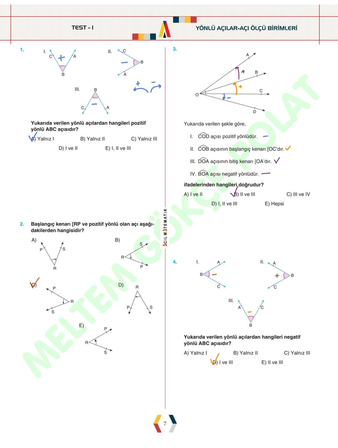 - ÜNİTE 1 -
# TRİGONOMETRİ
* Yönlü Açılar
* Açı Ölçü Birimleri
* Trigonometrik Fonksiyonlar
* Kosinüs Teoremi
* Sinüs Teoremi
* Trigonomet