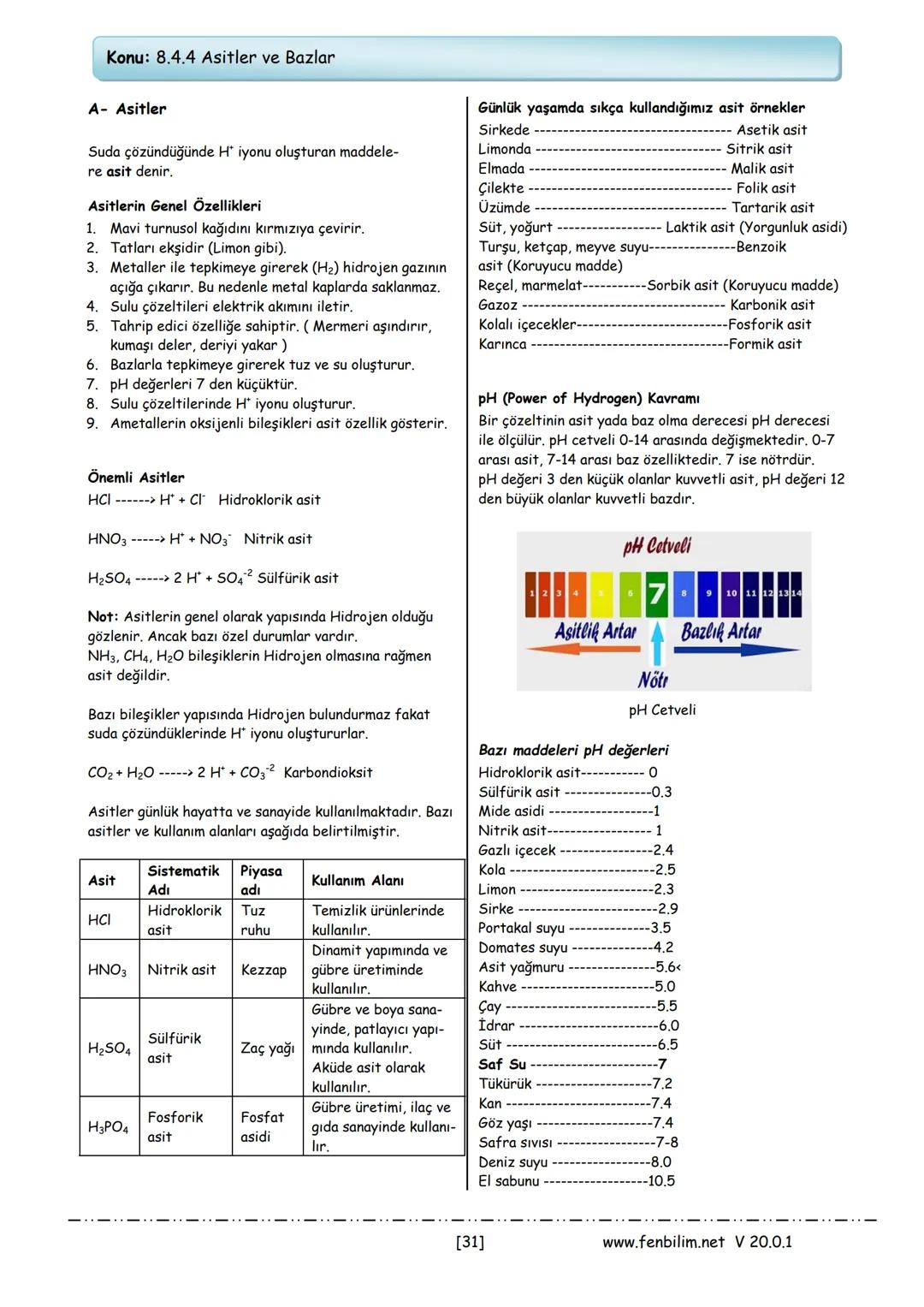 # 8.Sınıf Fen Bilimleri
# Ders Notları
Barış ZEREN
Fen Bilimleri Öğretmeni
www.fenbilim.net V 20.0.1 1.Ünite: Mevsimler ve İklim
Konu: 8.1