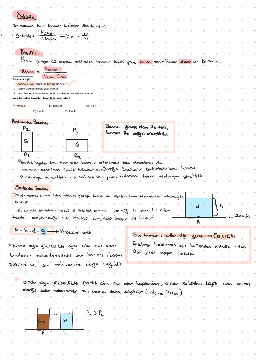 9. Sınıf Fizik 2. Dönem 1. Yazılı Konuları