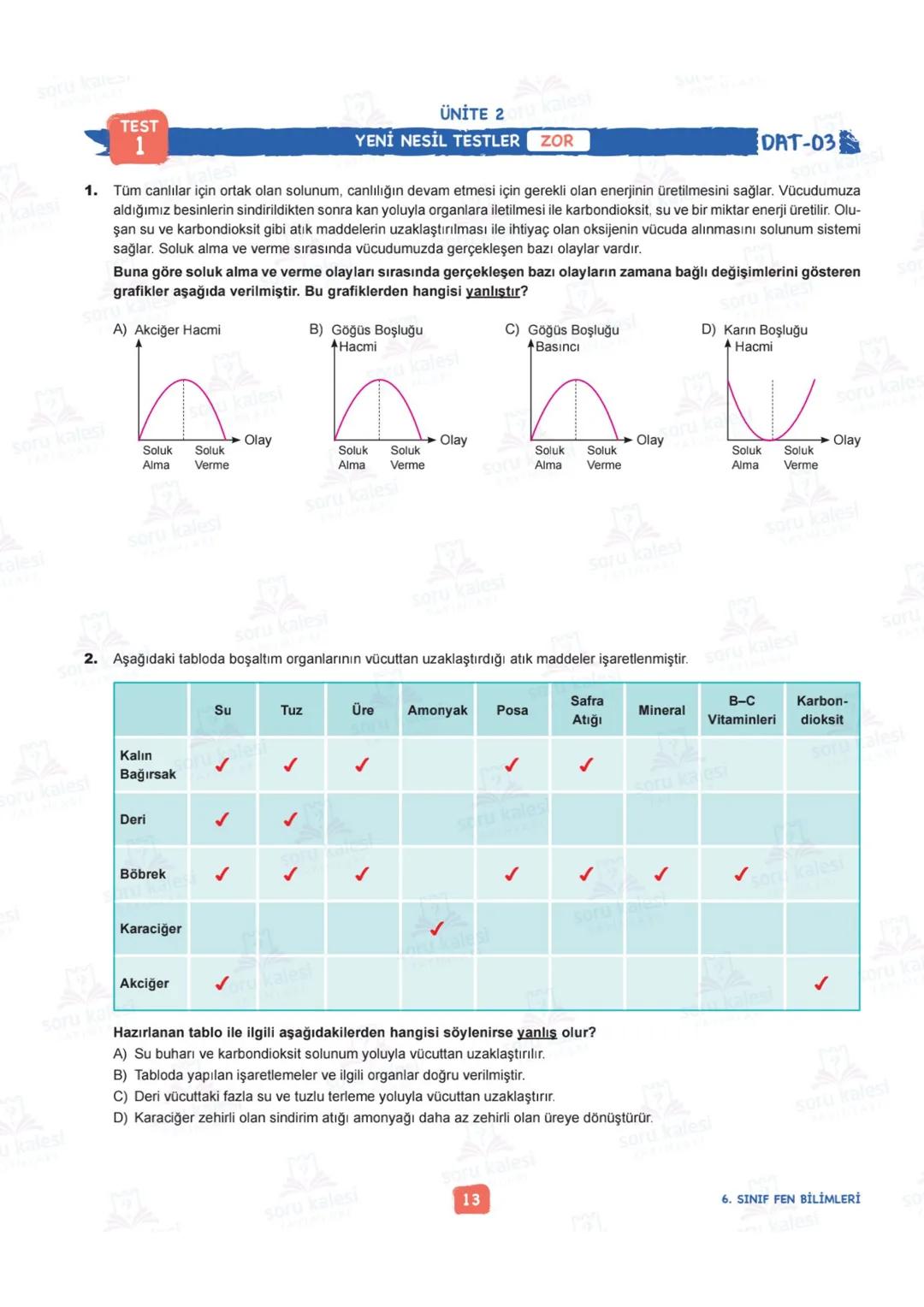 # 6
SINIF
FEN BİLİMLERİ
## ÜNİTE 2: VÜCUDUMUZDAKİ SİSTEMLER
### KAZANIMLAR:
- F.6.2.1.1. Destek ve hareket sistemine ait yapıları örnekle