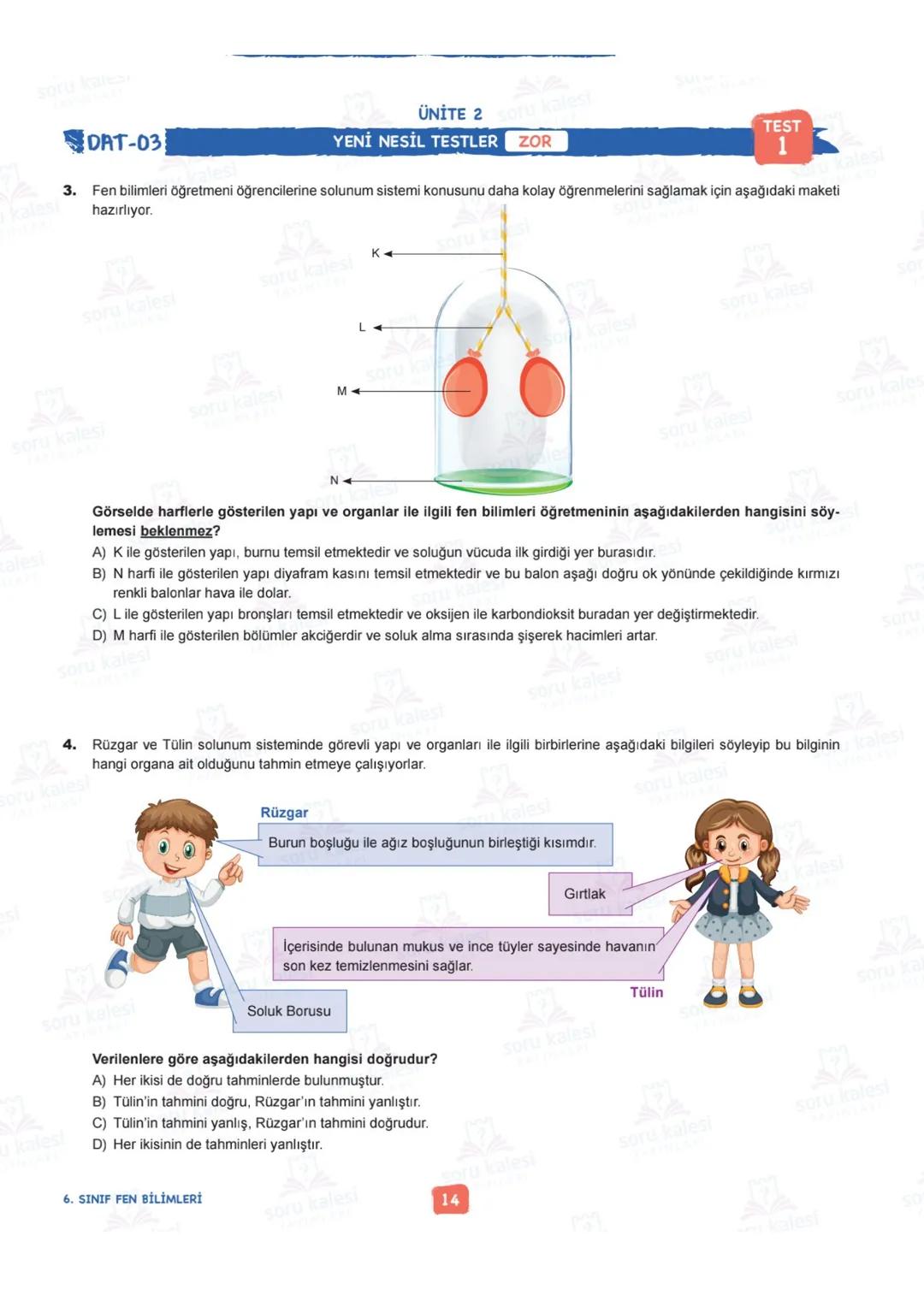 # 6
SINIF
FEN BİLİMLERİ
## ÜNİTE 2: VÜCUDUMUZDAKİ SİSTEMLER
### KAZANIMLAR:
- F.6.2.1.1. Destek ve hareket sistemine ait yapıları örnekle