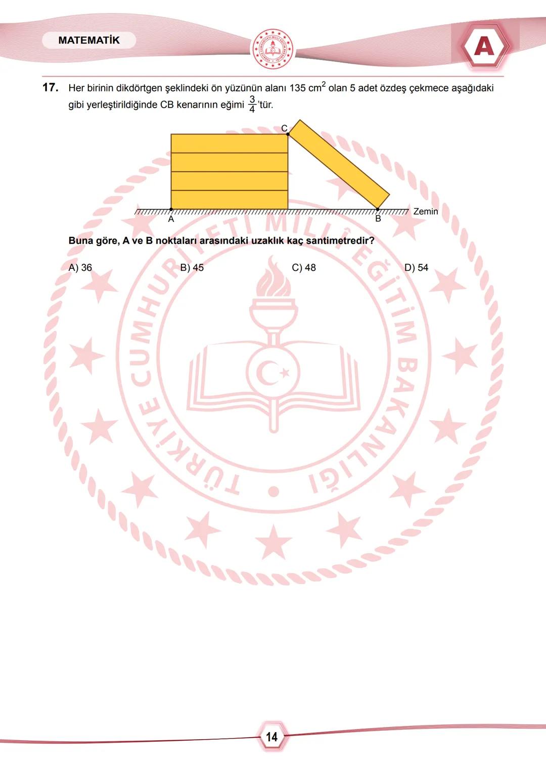 2024 SAYISAL BÖLÜM
**
T.C.
MİLLÎ EĞİTİM BAKANLIĞI
ÖLÇME, DEĞERLENDİRME VE SINAV HİZMETLERİ GENEL MÜDÜRLÜĞÜ
SINAVLA ÖĞRENCİ ALACAK ORTAÖĞRETİ