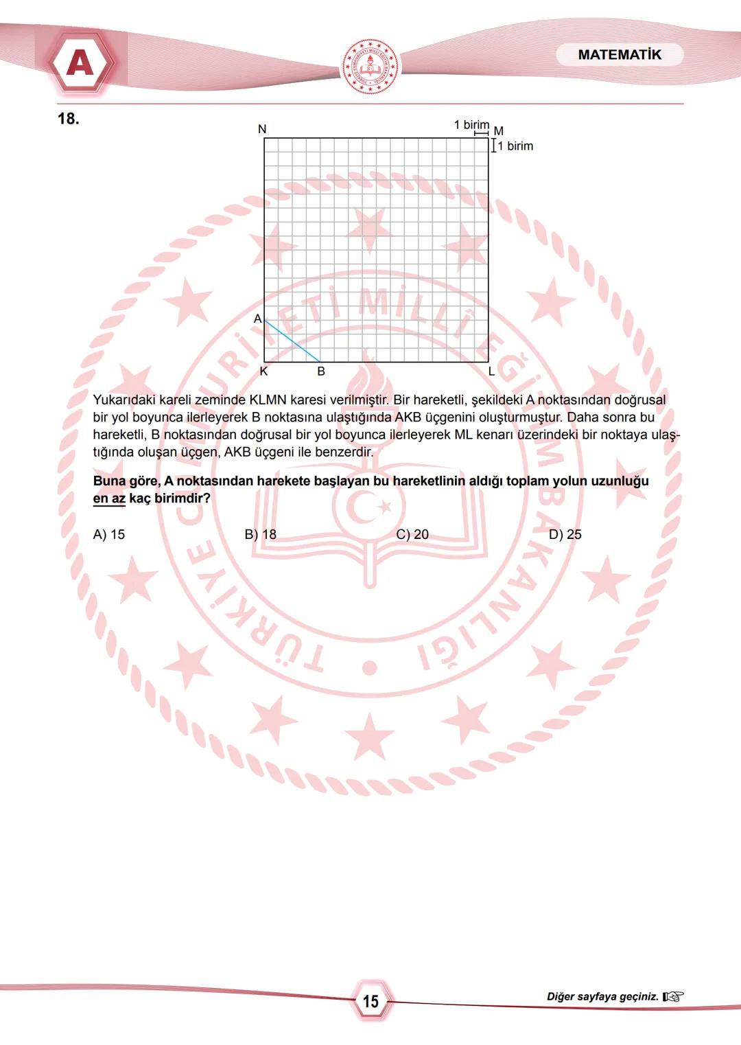 2024 SAYISAL BÖLÜM
**
T.C.
MİLLÎ EĞİTİM BAKANLIĞI
ÖLÇME, DEĞERLENDİRME VE SINAV HİZMETLERİ GENEL MÜDÜRLÜĞÜ
SINAVLA ÖĞRENCİ ALACAK ORTAÖĞRETİ