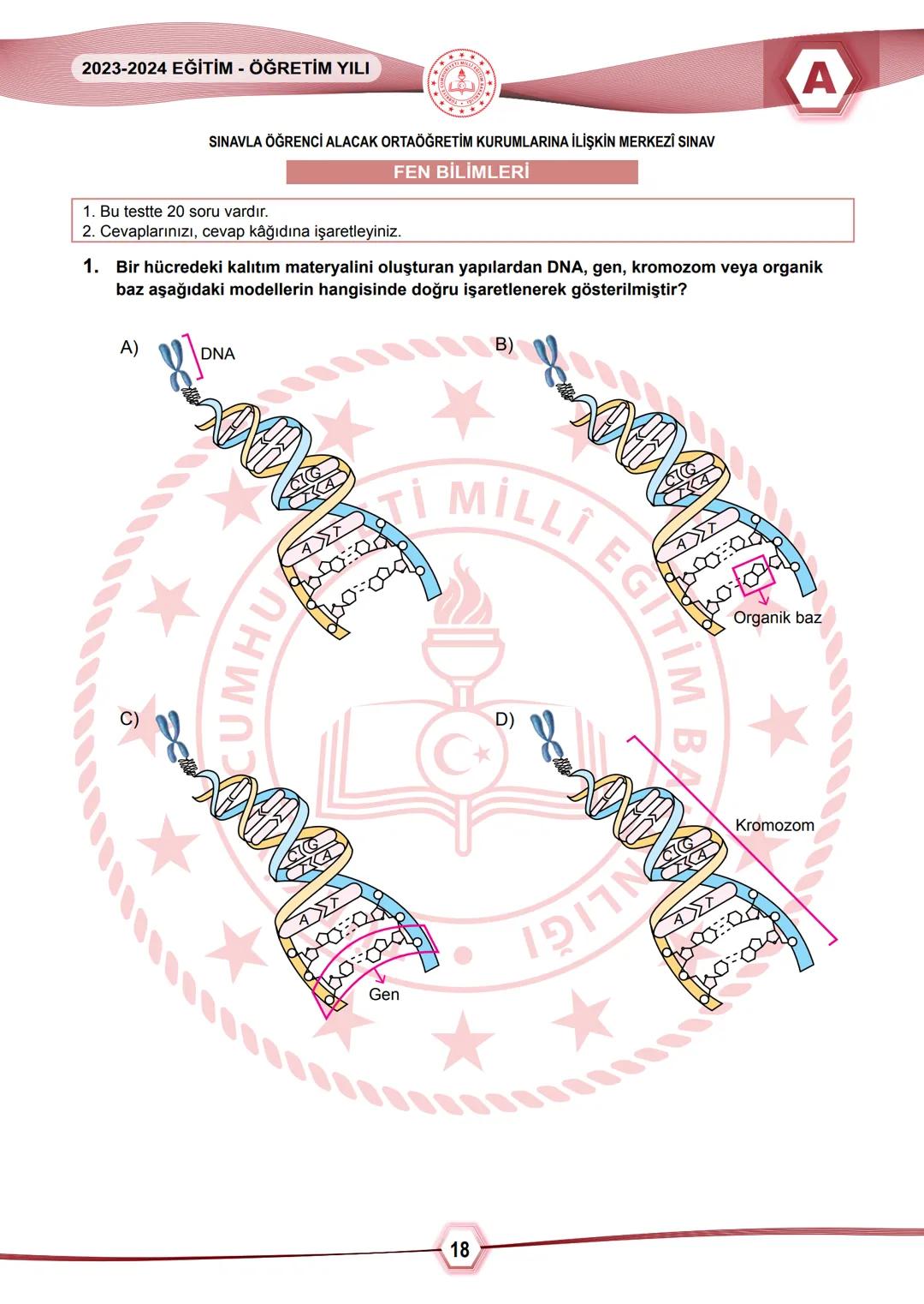2024 SAYISAL BÖLÜM
**
T.C.
MİLLÎ EĞİTİM BAKANLIĞI
ÖLÇME, DEĞERLENDİRME VE SINAV HİZMETLERİ GENEL MÜDÜRLÜĞÜ
SINAVLA ÖĞRENCİ ALACAK ORTAÖĞRETİ