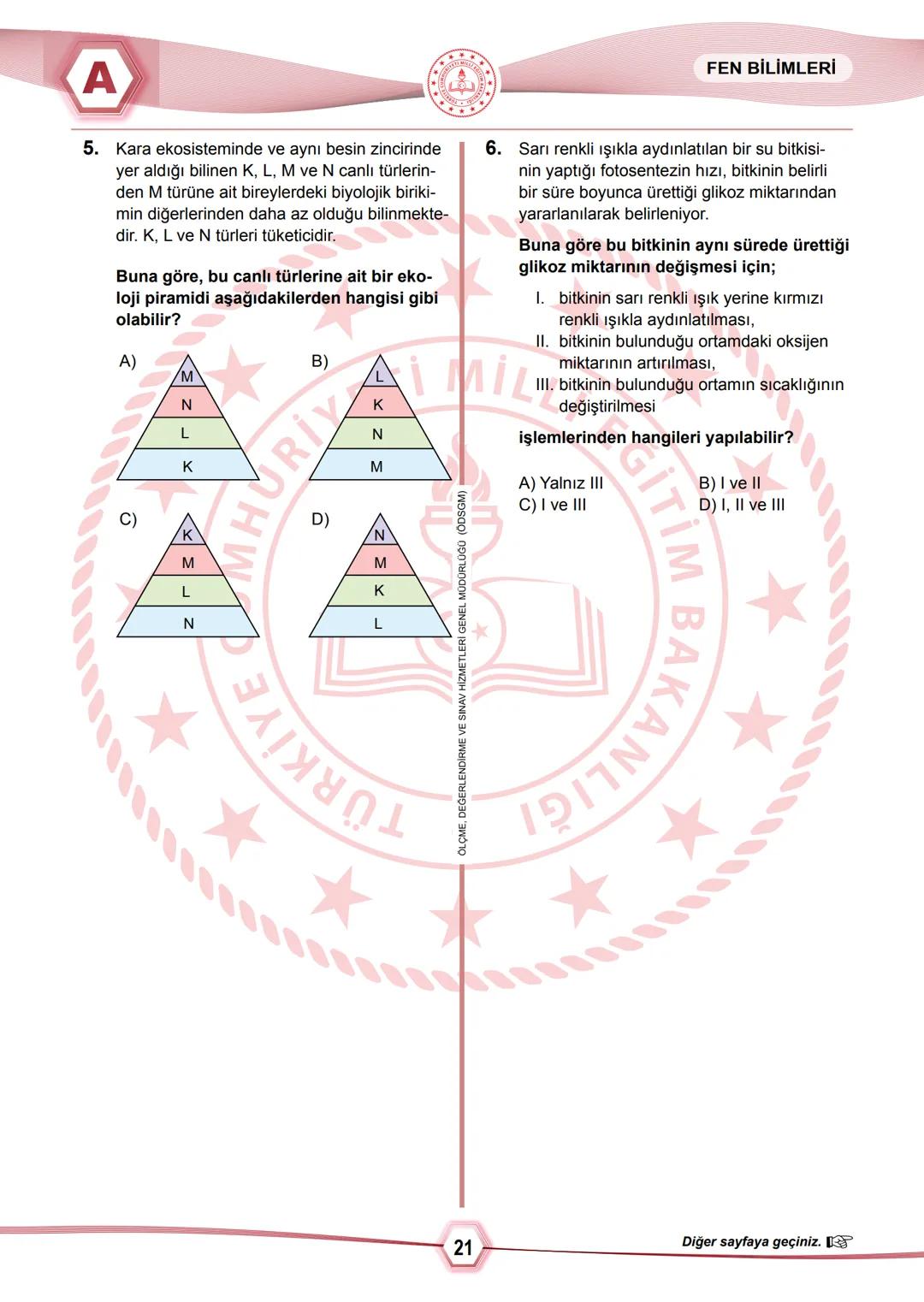 2024 SAYISAL BÖLÜM
**
T.C.
MİLLÎ EĞİTİM BAKANLIĞI
ÖLÇME, DEĞERLENDİRME VE SINAV HİZMETLERİ GENEL MÜDÜRLÜĞÜ
SINAVLA ÖĞRENCİ ALACAK ORTAÖĞRETİ