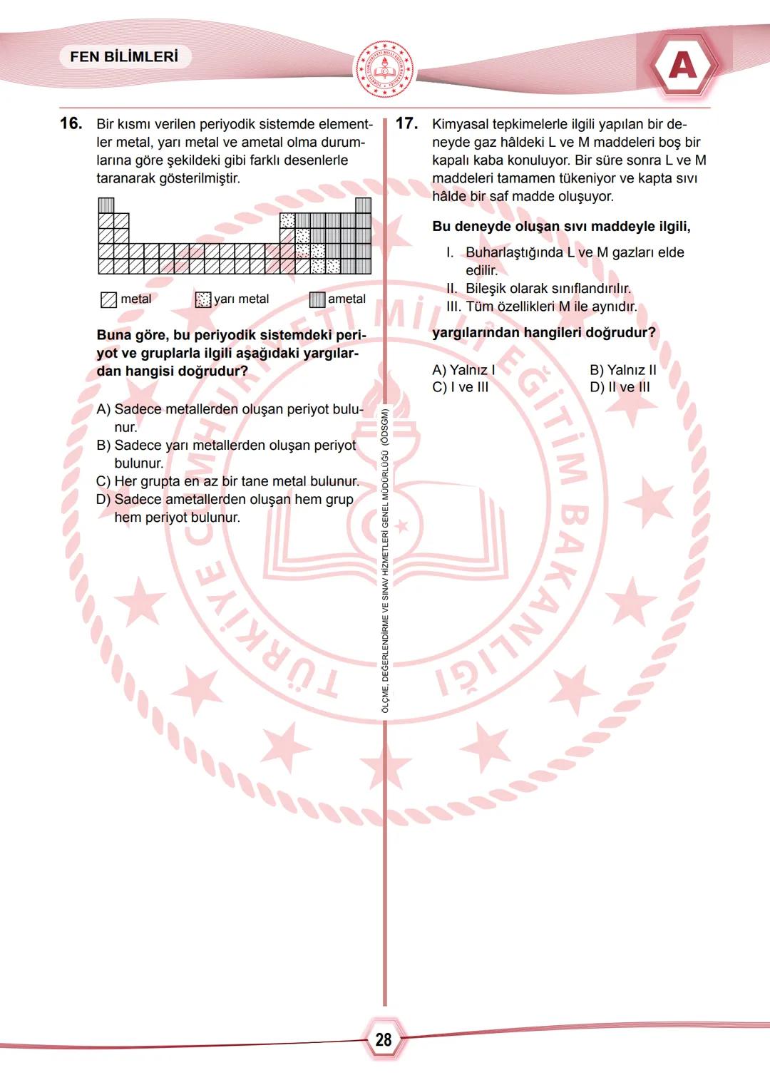 2024 SAYISAL BÖLÜM
**
T.C.
MİLLÎ EĞİTİM BAKANLIĞI
ÖLÇME, DEĞERLENDİRME VE SINAV HİZMETLERİ GENEL MÜDÜRLÜĞÜ
SINAVLA ÖĞRENCİ ALACAK ORTAÖĞRETİ