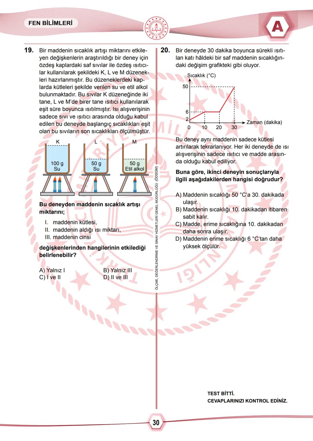 2024 SAYISAL BÖLÜM
**
T.C.
MİLLÎ EĞİTİM BAKANLIĞI
ÖLÇME, DEĞERLENDİRME VE SINAV HİZMETLERİ GENEL MÜDÜRLÜĞÜ
SINAVLA ÖĞRENCİ ALACAK ORTAÖĞRETİ