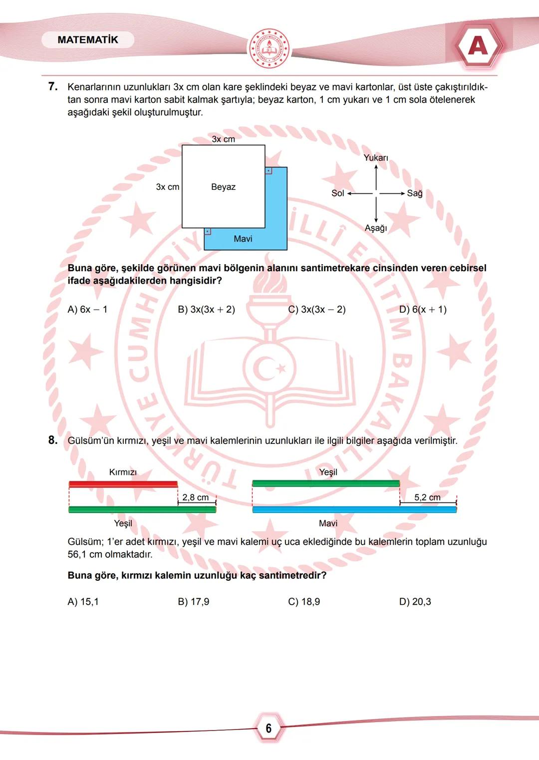 2024 SAYISAL BÖLÜM
**
T.C.
MİLLÎ EĞİTİM BAKANLIĞI
ÖLÇME, DEĞERLENDİRME VE SINAV HİZMETLERİ GENEL MÜDÜRLÜĞÜ
SINAVLA ÖĞRENCİ ALACAK ORTAÖĞRETİ