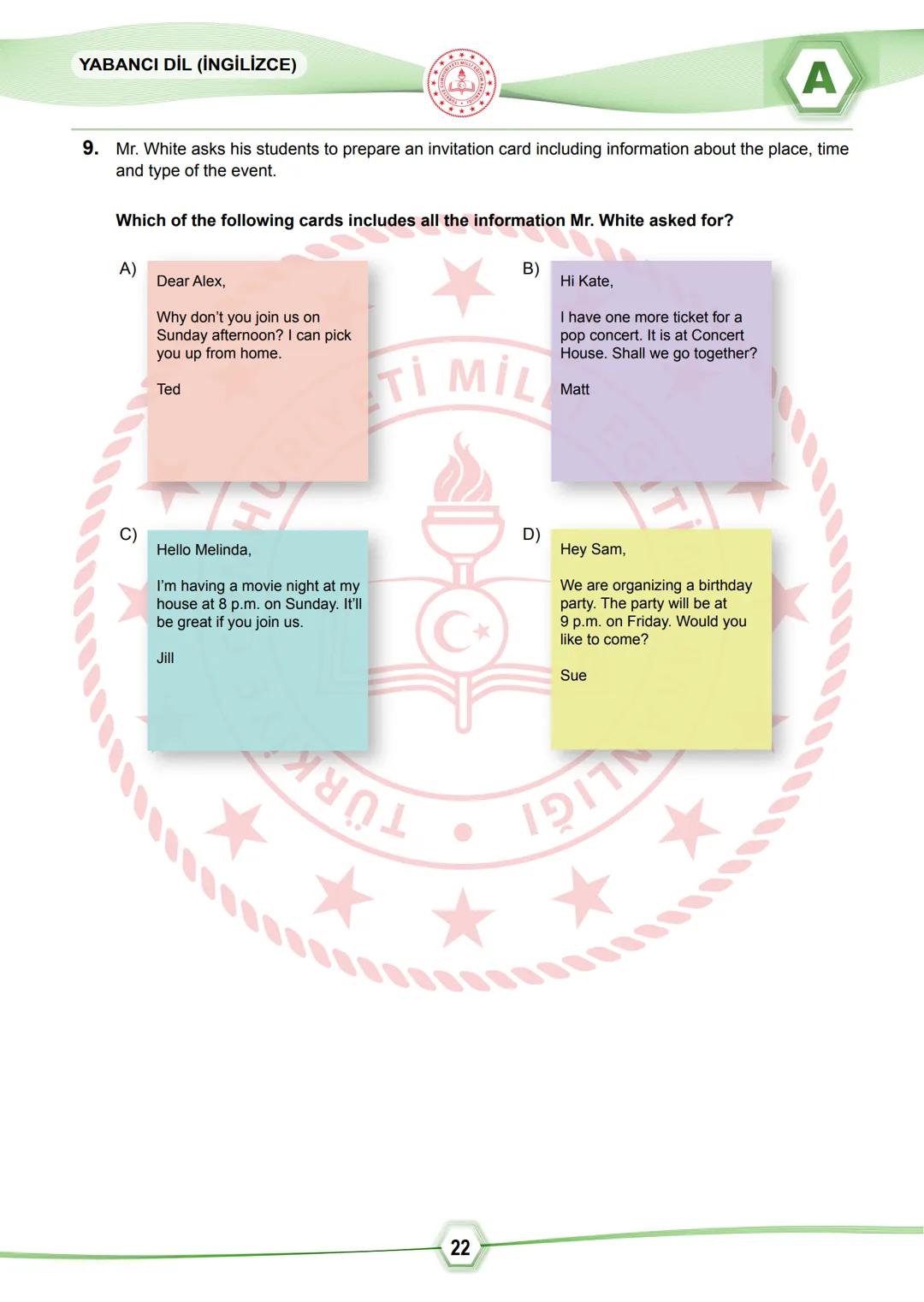 2024 SÖZEL BÖLÜM
**
T.C.
MİLLÎ EĞİTİM BAKANLIĞI
ÖLÇME, DEĞERLENDİRME VE SINAV HİZMETLERİ GENEL MÜDÜRLÜĞÜ
SINAVLA ÖĞRENCİ ALACAK ORTAÖĞRETİM