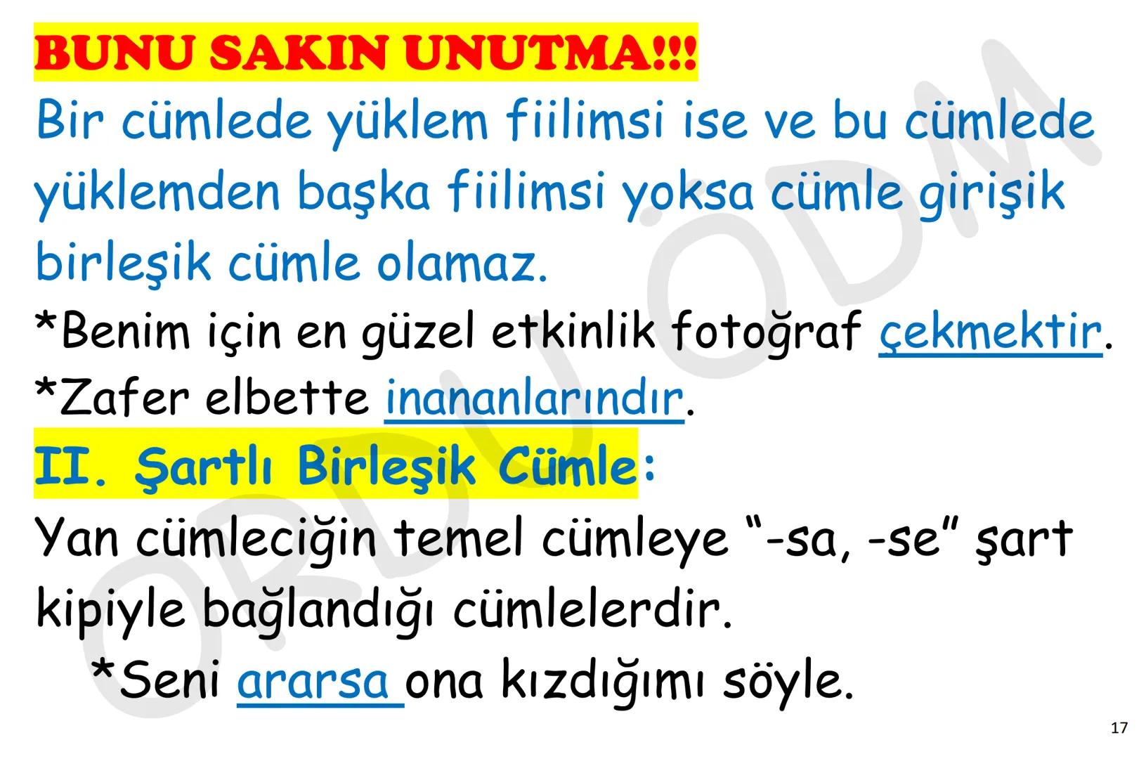 # Elanur Altıntaş
# 8. Sınıf Cümle Türleri
YGS-TÜRKÇE
# CÜMLE TÜRLERİ
## (CÜMLE ÇEŞİTLERİ)
ORDU
ÖDM # CÜMLE ÇEŞİTLERİ
Anlamlarına Gör