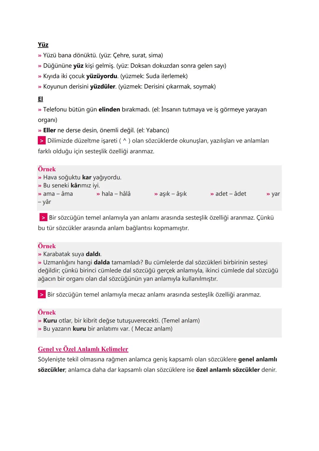 # TÜRKÇE KONU ANLATIMLARI
# SÖZCÜKTE ANLAM :
1. Gerçek (Temel) Anlam
Gerçek anlam, bir kelimenin aklımıza ilk gelen anlamıdır. Kelimeleri