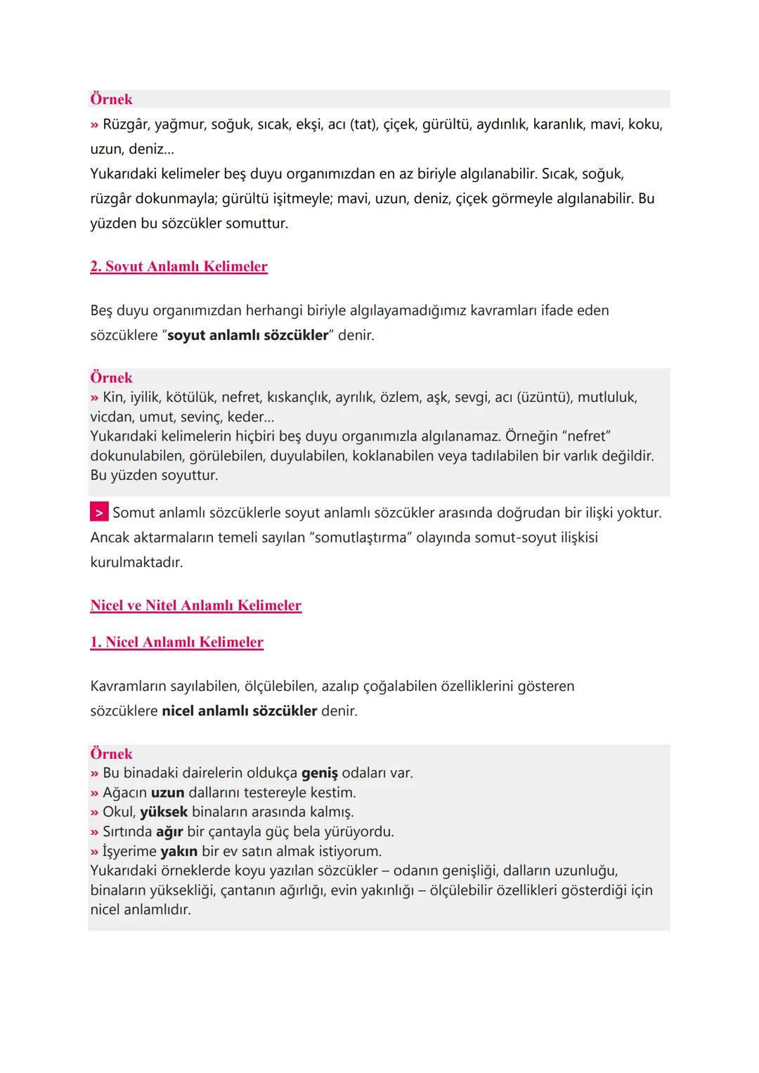 # TÜRKÇE KONU ANLATIMLARI
# SÖZCÜKTE ANLAM :
1. Gerçek (Temel) Anlam
Gerçek anlam, bir kelimenin aklımıza ilk gelen anlamıdır. Kelimeleri