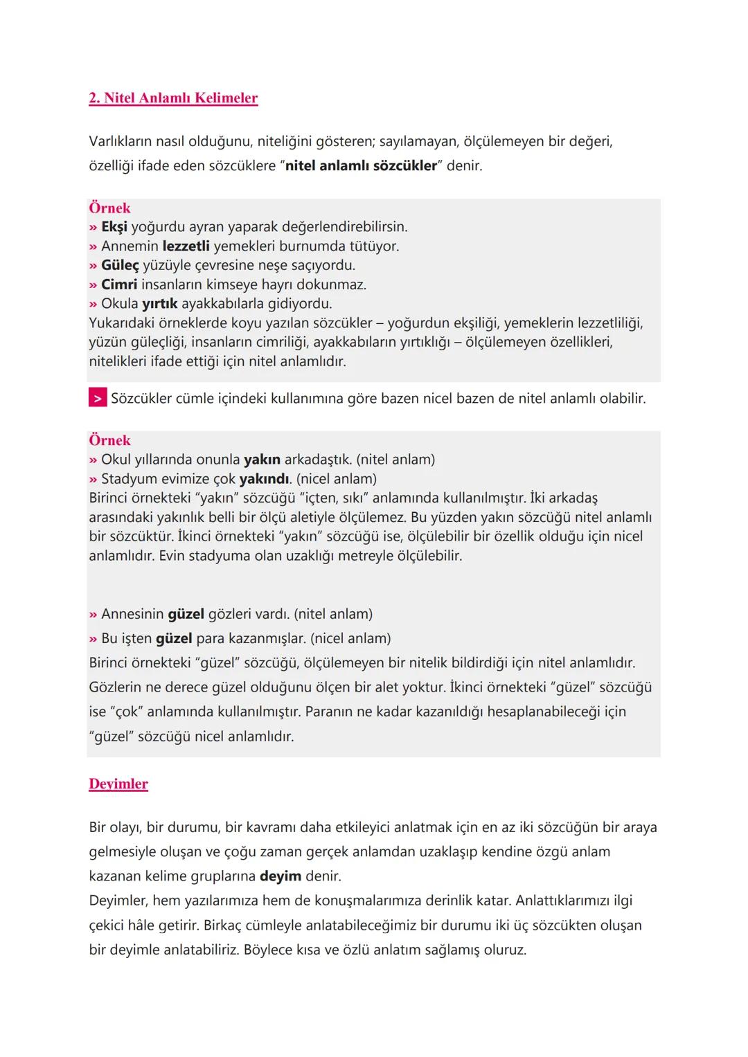 # TÜRKÇE KONU ANLATIMLARI
# SÖZCÜKTE ANLAM :
1. Gerçek (Temel) Anlam
Gerçek anlam, bir kelimenin aklımıza ilk gelen anlamıdır. Kelimeleri