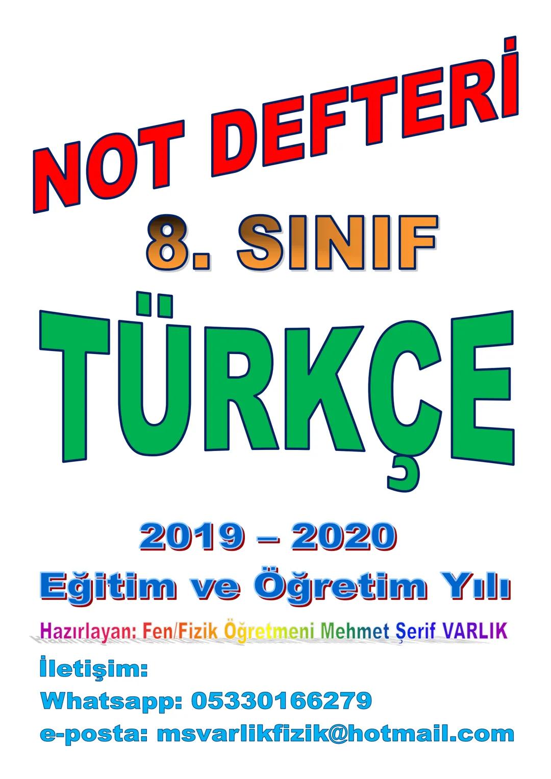 8.sınıf Türkçe Konu Anlatımı