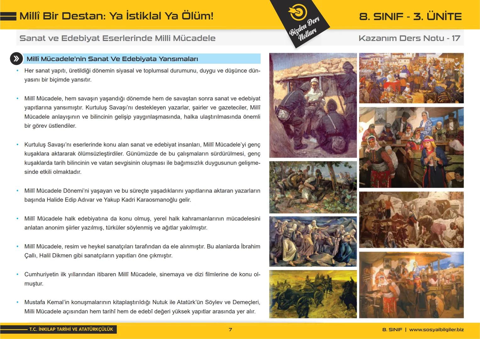 8.SINIF
1, 2, 3, 4, 5 ve
6.ÜNİTE
DERS NOTLARI
sosyalbilgiler.biz
Şeyhmus Yüce # 8.SINIF
# I.ÜNİTE
# DERS NOTLARI
sosyalbilgiler.biz