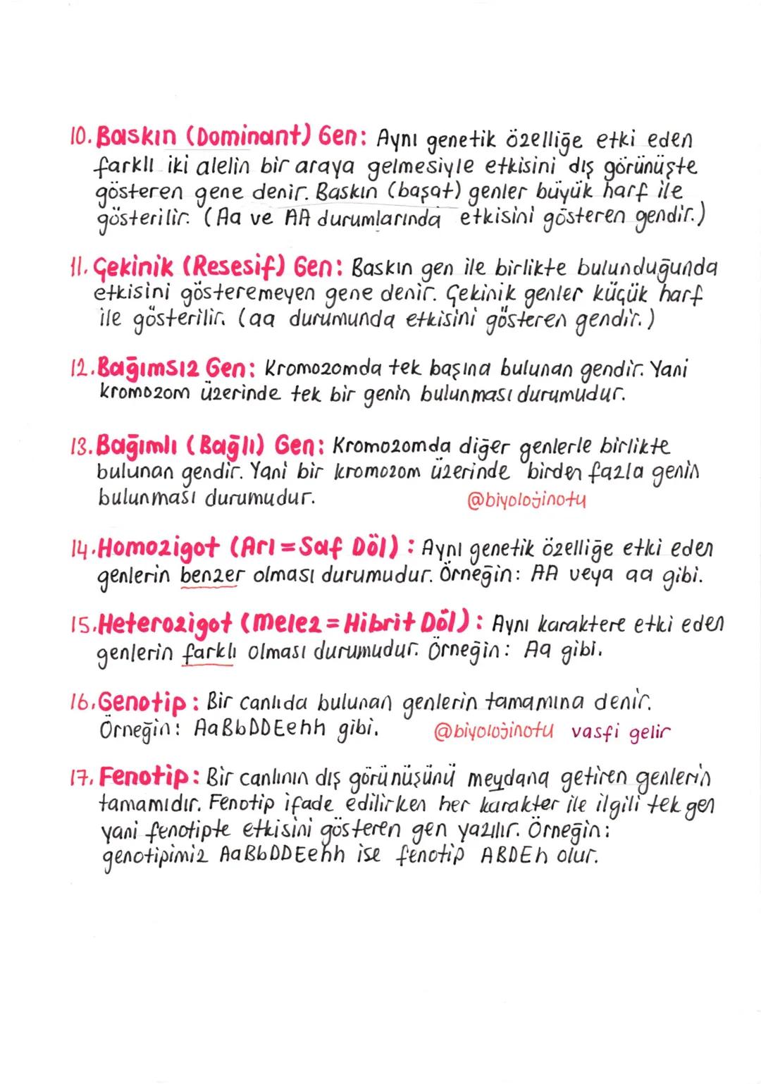 --- OCR Start ---
vasfi gelir
KALITIMLA İLGİLİ @balintu
KAVRAMLAR
1. Kalıtım: Ata bireylerde bulunan özelliklerin yavru bireylere
aktarılmas