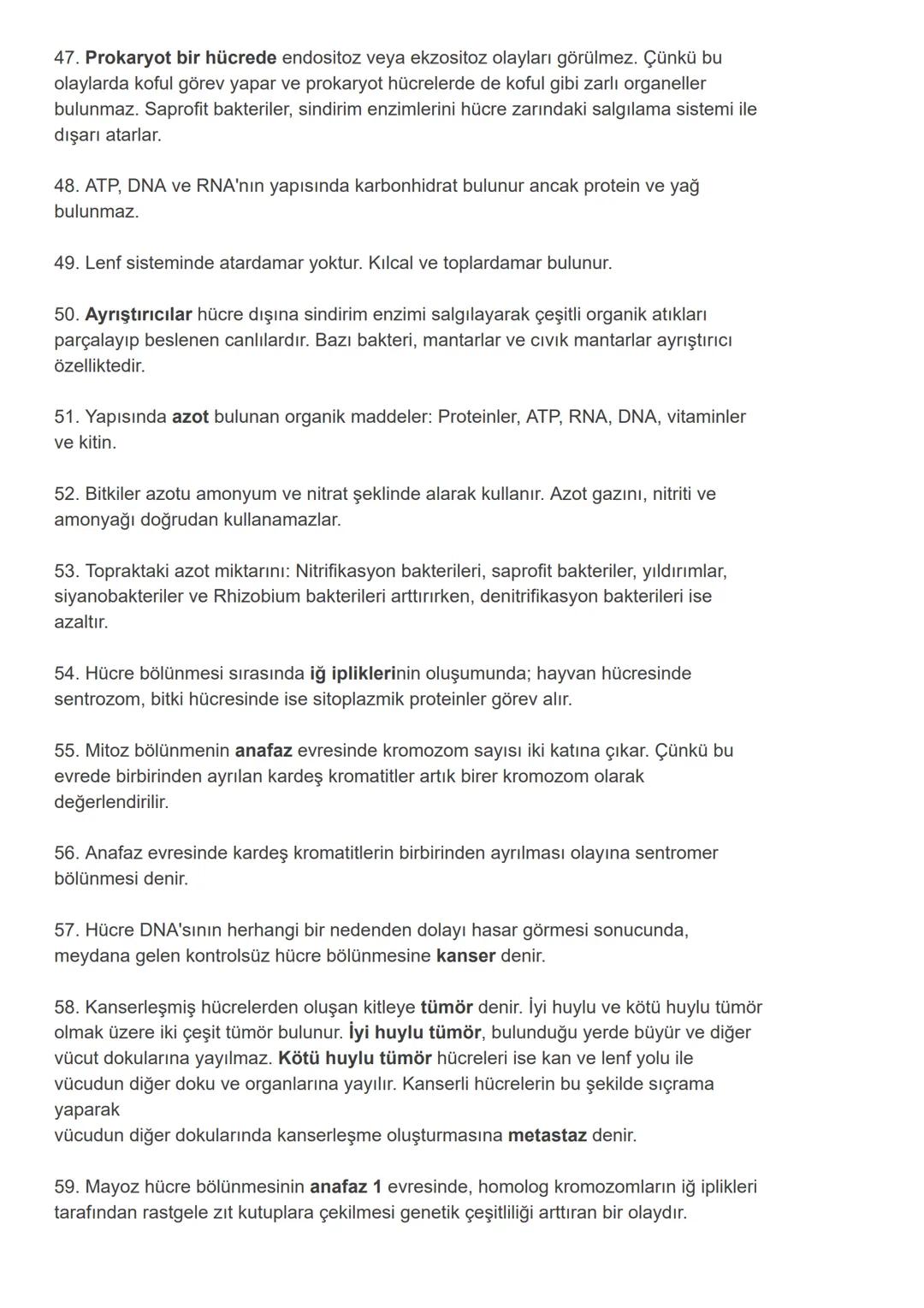 # Bilinmesi Gereken TYT AYT Biyoloji Kısa Ders Notları
TYT AYT Biyoloji için bilinmesi gereken 100 kısa ders notu Sizlerle.
1. Vagus sinir