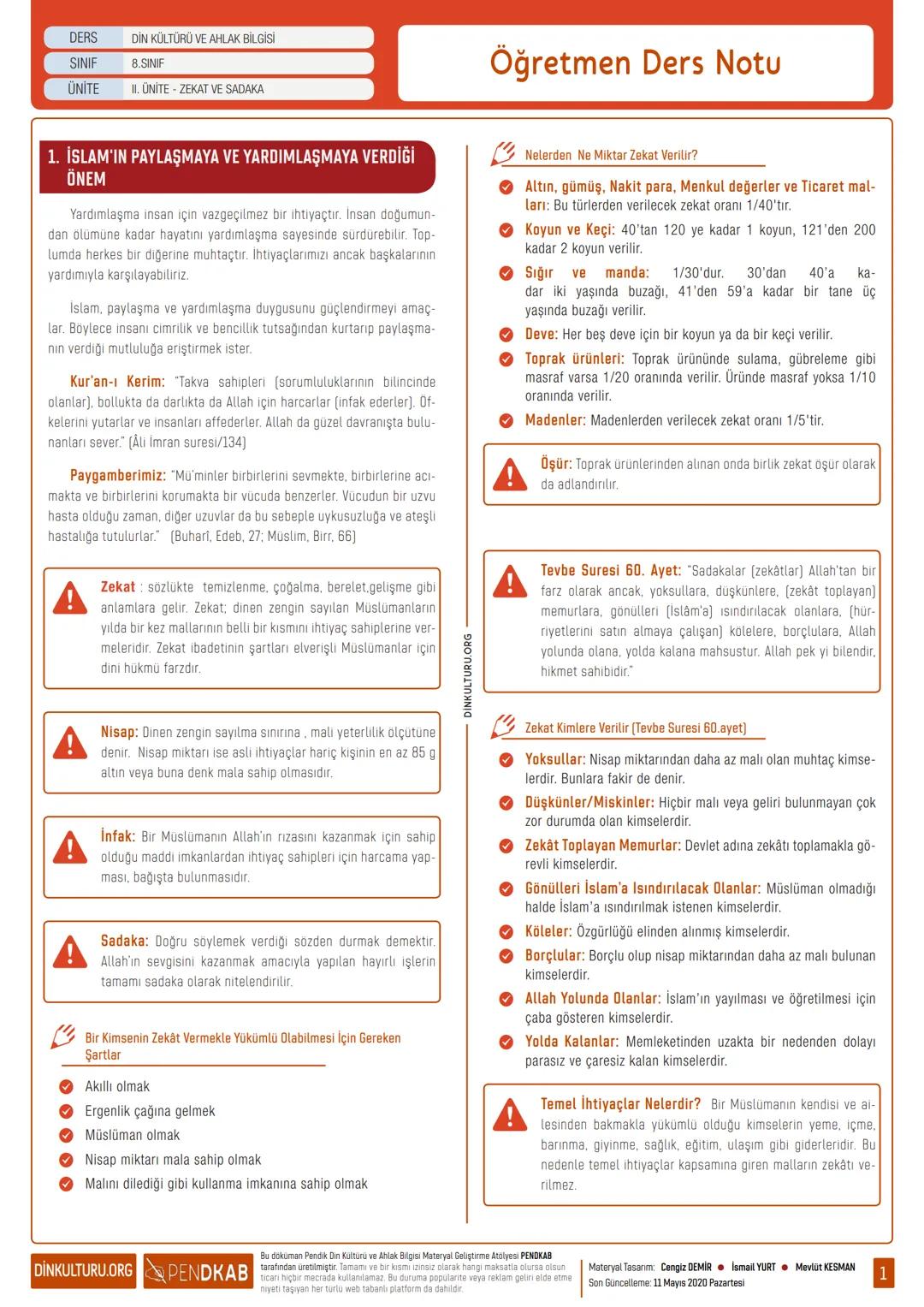 din kültürü zekat ve sadaka