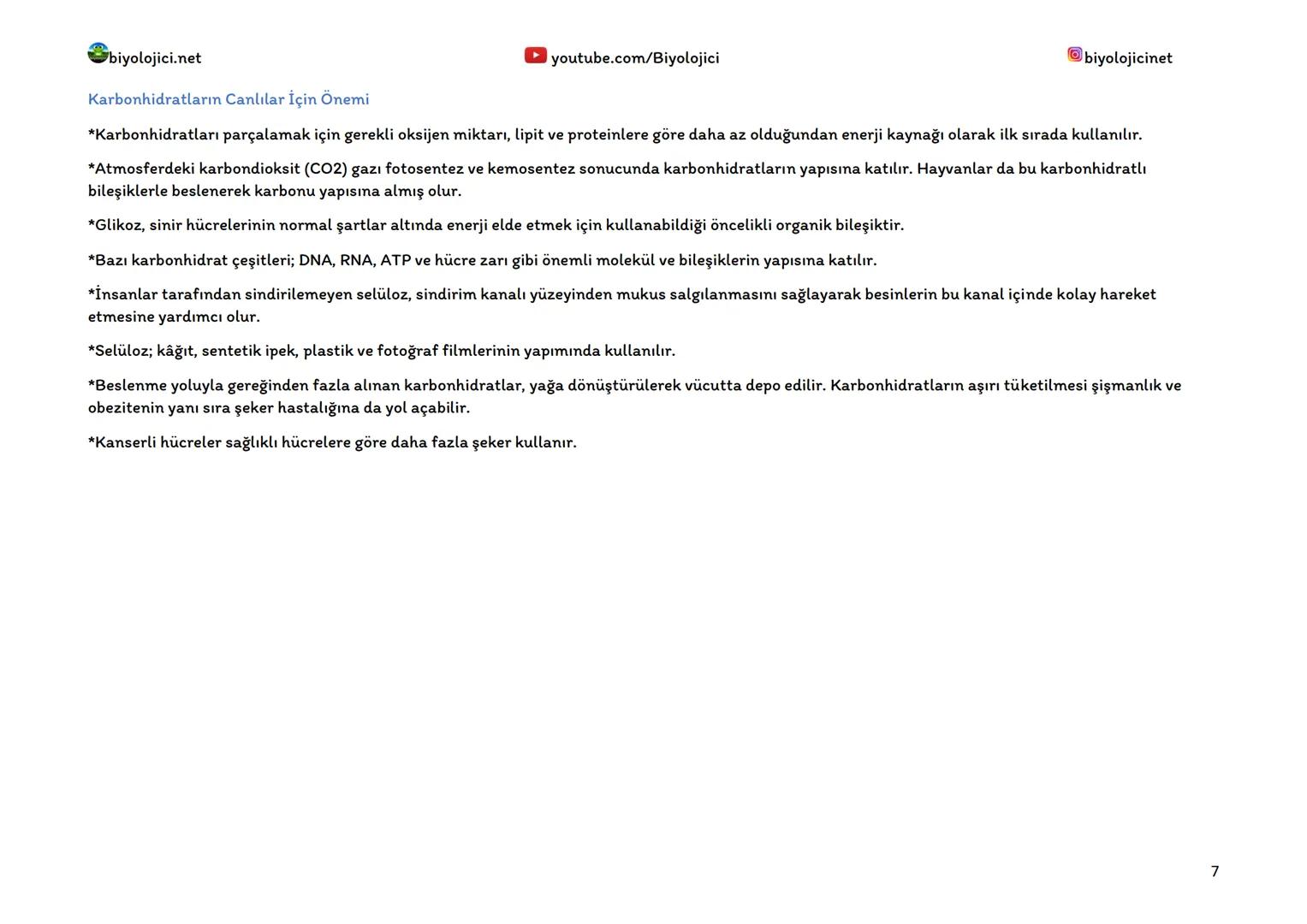 biyolojici.net
B) ORGANİK BİLEŞİKLER
youtube.com/Biyolojici
*Organik bileşiklerin yapısında karbon ve hidrojen elementleri bulunur.
*Organik