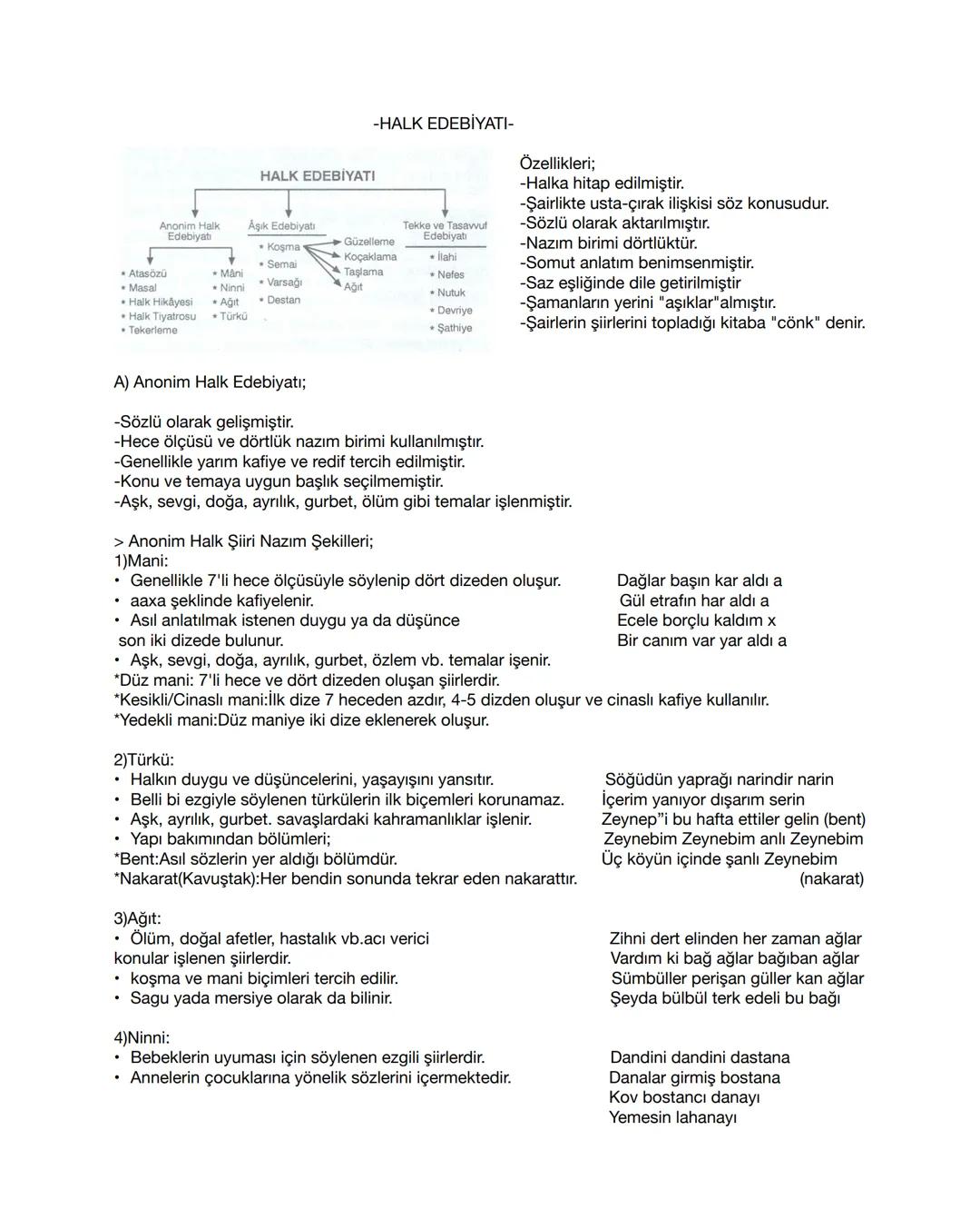 -HALK EDEBİYATI-
HALK EDEBİYATI
Anonim Halk
Edebiyatı
Aşk Edebiyatı
Tekke ve Tasavvuf
Edebiyatı
Güzelleme
* İlahi
* Nefes
* Nutuk
*