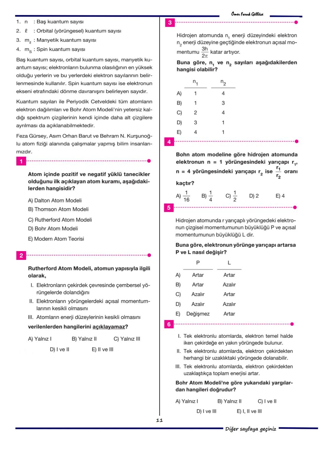 --- OCR Start ---
ofg
ELEKTRON
ATOM MODELLERİ
Modern Fizik
Atomun temel taşlarından birisi olan elektron,
doğadaki elektriğin en küçük parça