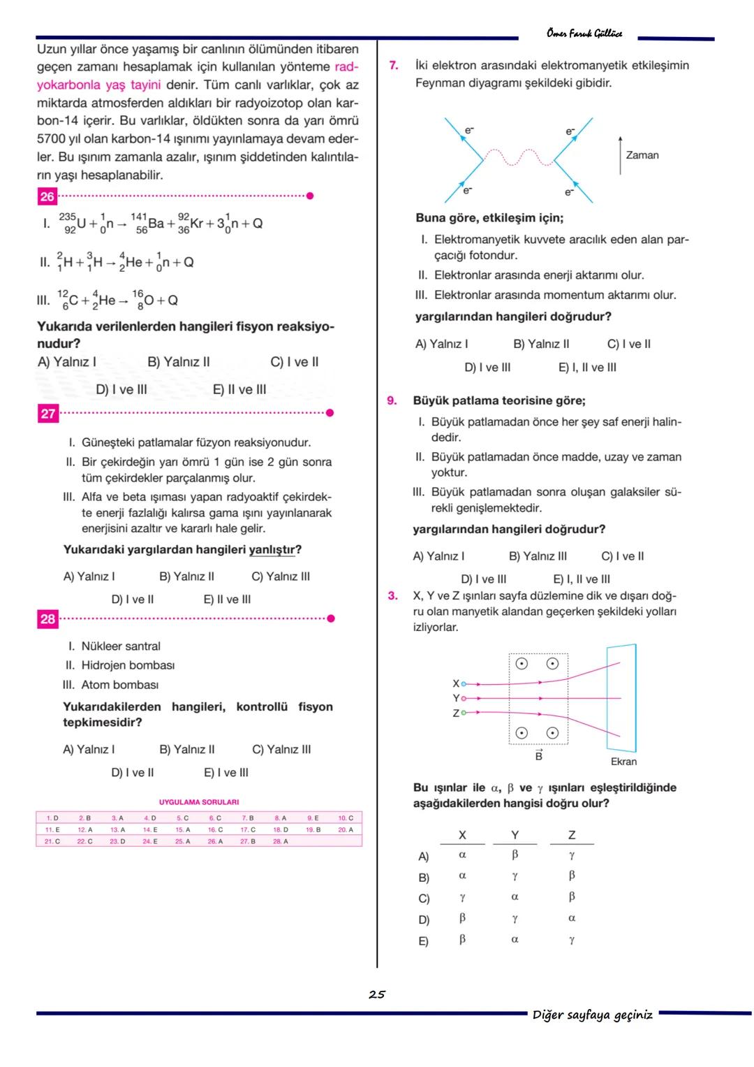 --- OCR Start ---
ofg
ELEKTRON
ATOM MODELLERİ
Modern Fizik
Atomun temel taşlarından birisi olan elektron,
doğadaki elektriğin en küçük parça