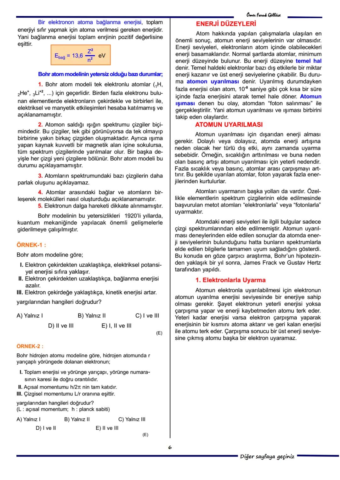 --- OCR Start ---
ofg
ELEKTRON
ATOM MODELLERİ
Modern Fizik
Atomun temel taşlarından birisi olan elektron,
doğadaki elektriğin en küçük parça