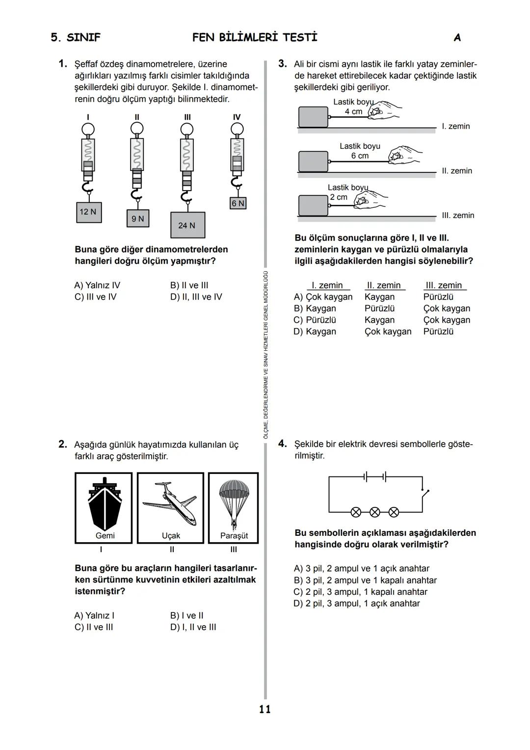 5.
SINIF 2016
5.
SINIF
EĞİTİM BAKANL
T.C.
MİLLÎ EĞİTİM BAKANLIĞI
ÖLÇME, DEĞERLENDİRME VE SINAV HİZMETLERİ
GENEL MÜDÜRLÜĞÜ
PARASIZ YATILILIK