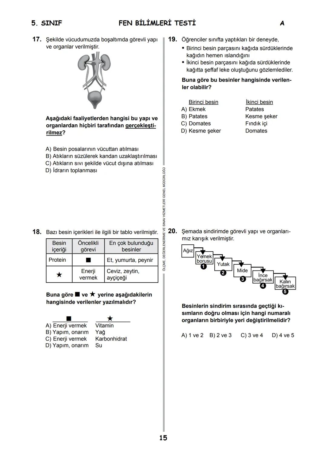 5.
SINIF 2016
5.
SINIF
EĞİTİM BAKANL
T.C.
MİLLÎ EĞİTİM BAKANLIĞI
ÖLÇME, DEĞERLENDİRME VE SINAV HİZMETLERİ
GENEL MÜDÜRLÜĞÜ
PARASIZ YATILILIK