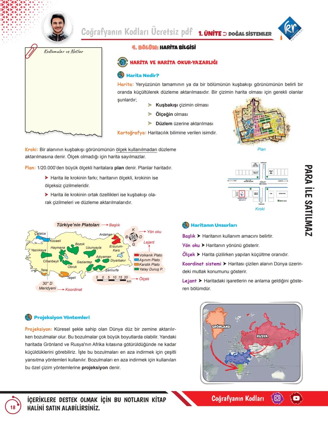 --- OCR Start ---
Rr
Coğrafyanın Kodları Ücretsiz pdf
Silindirik Projeksiyon: Dünya'nın silindirik projeksiyona temas
eden bölgesi Ekvator o
