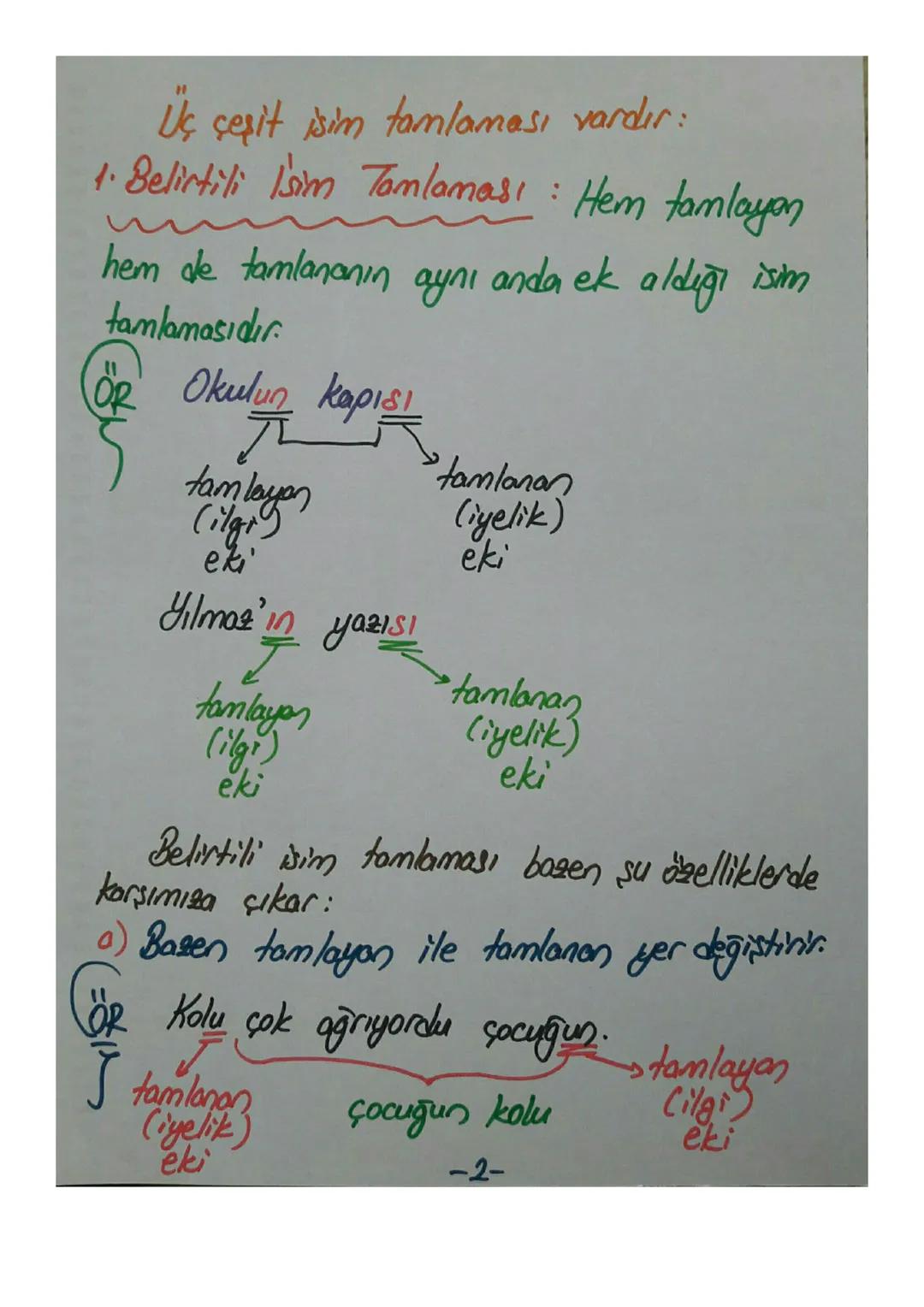 İSİM TAMLAMALARI
En az iki adın veya ad soylu sözcüğün
ek alarak veya eksiz halde aitlik ilgisiyle
yeni bir ad olmasıdır.
Yılmaz AYDIN
İsim