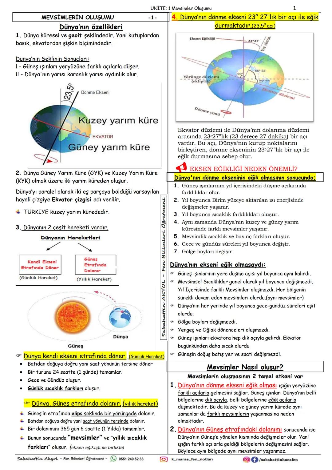 Fen bilimleri konu anlatımı