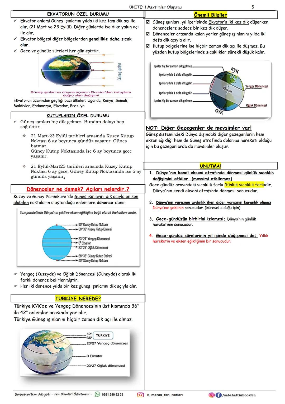 --- OCR Start ---
MEVSİMLERİN OLUŞUMU
Dünya'nın özellikleri
ÜNİTE: 1 Mevsimler Oluşumu
-1-
1
4. Dünya'nın dönme ekseni 23°27''lnk bir açı il