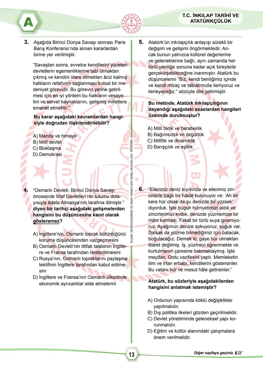 2024 SÖZEL BÖLÜM
**
T.C.
MİLLÎ EĞİTİM BAKANLIĞI
ÖLÇME, DEĞERLENDİRME VE SINAV HİZMETLERİ GENEL MÜDÜRLÜĞÜ
SINAVLA ÖĞRENCİ ALACAK ORTAÖĞRETİM